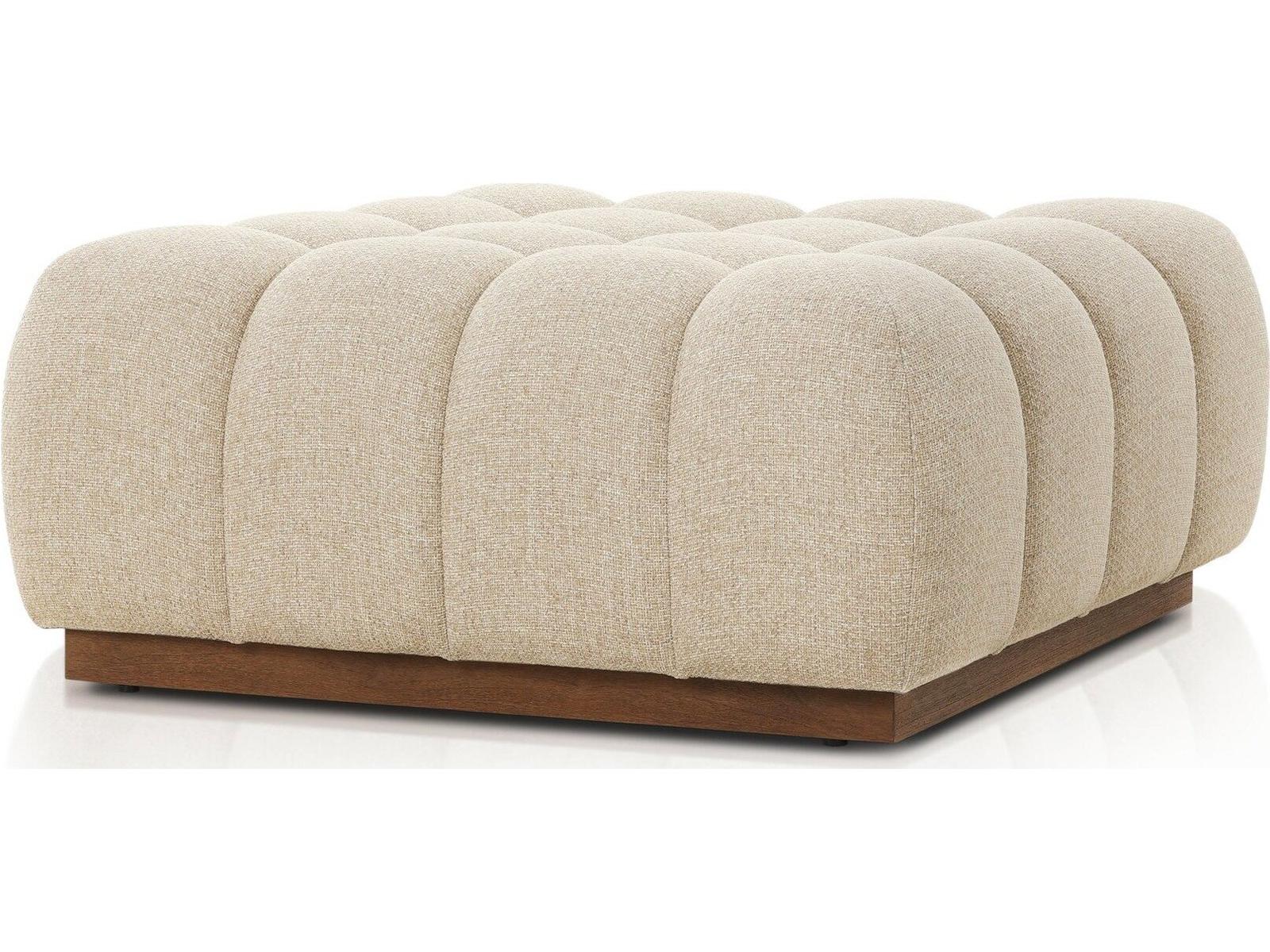 Four Hands Outdoor Solano Teak Cushion Ottoman