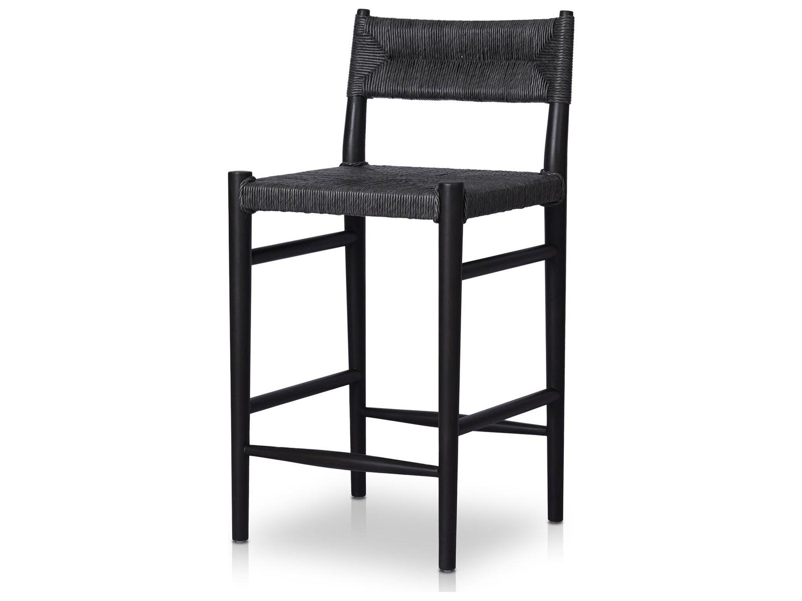 Four Hands Outdoor Grass Roots Teak Wicker Counter Stool