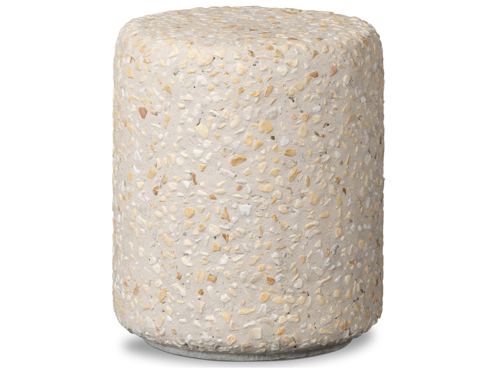 Four Hands Outdoor Constantine Orlan Pure Terrazzo Faux Stone Round End Table