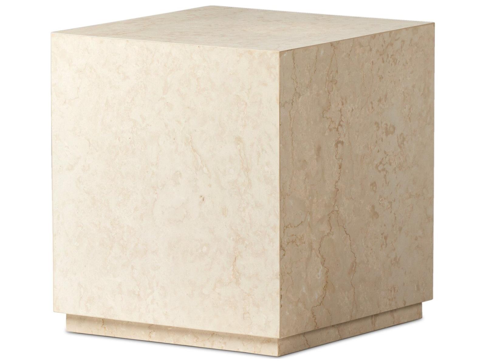 Four Hands Outdoor Oakland Square End Table Cream Marble