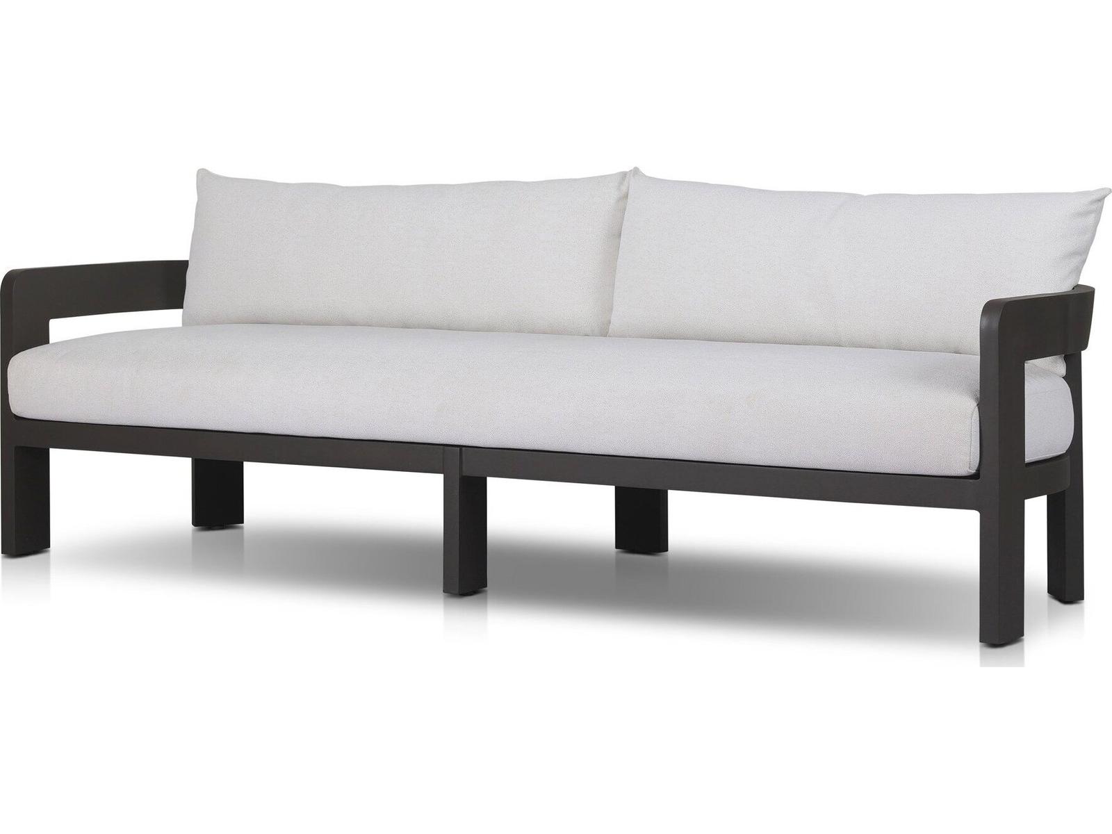 Four Hands Outdoor Jackson Metal Sofa 96" Alessi Linen