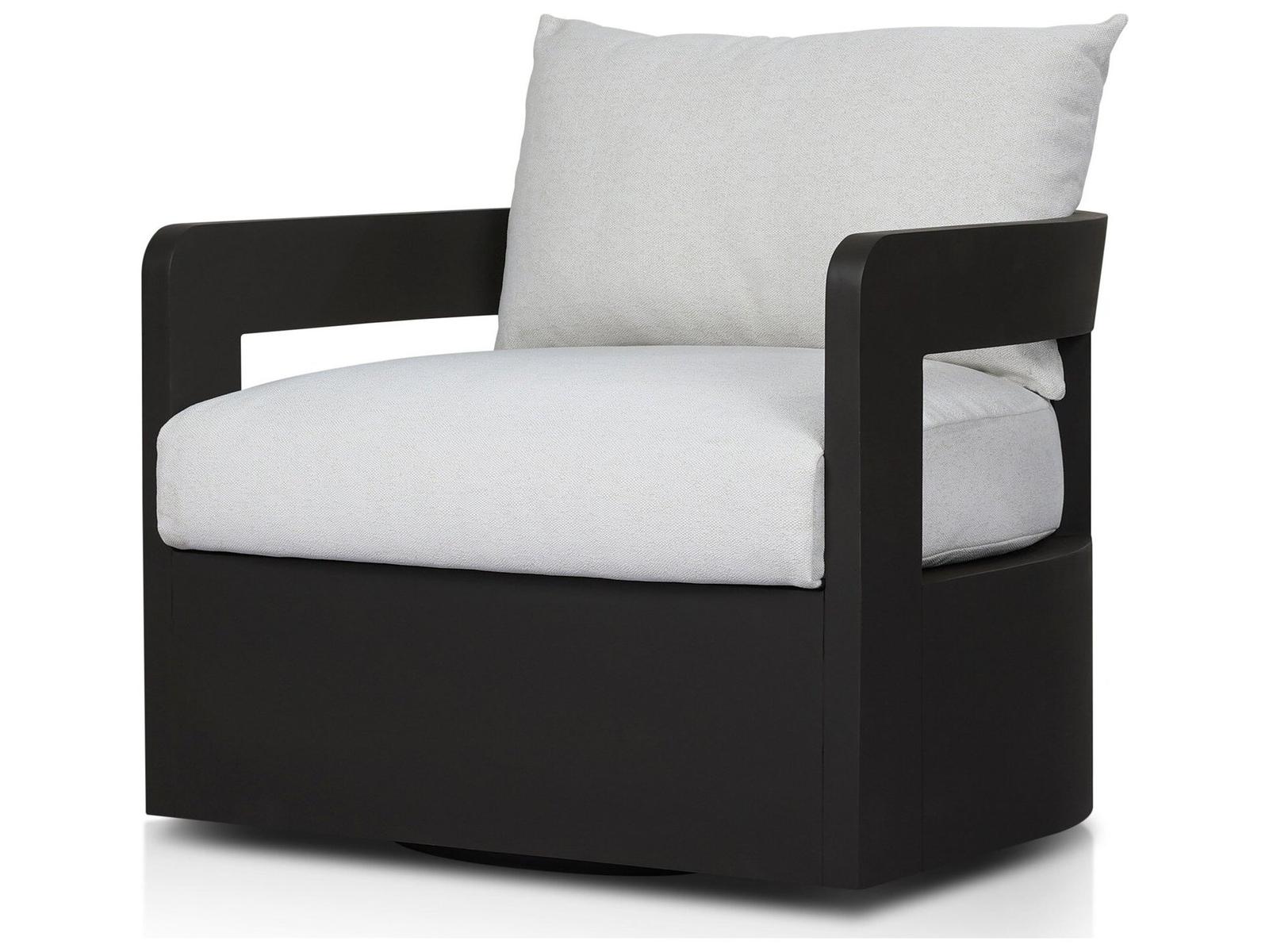 Four Hands Outdoor Pembrook Jackson Metal Swivel Chair  Alessi Linen