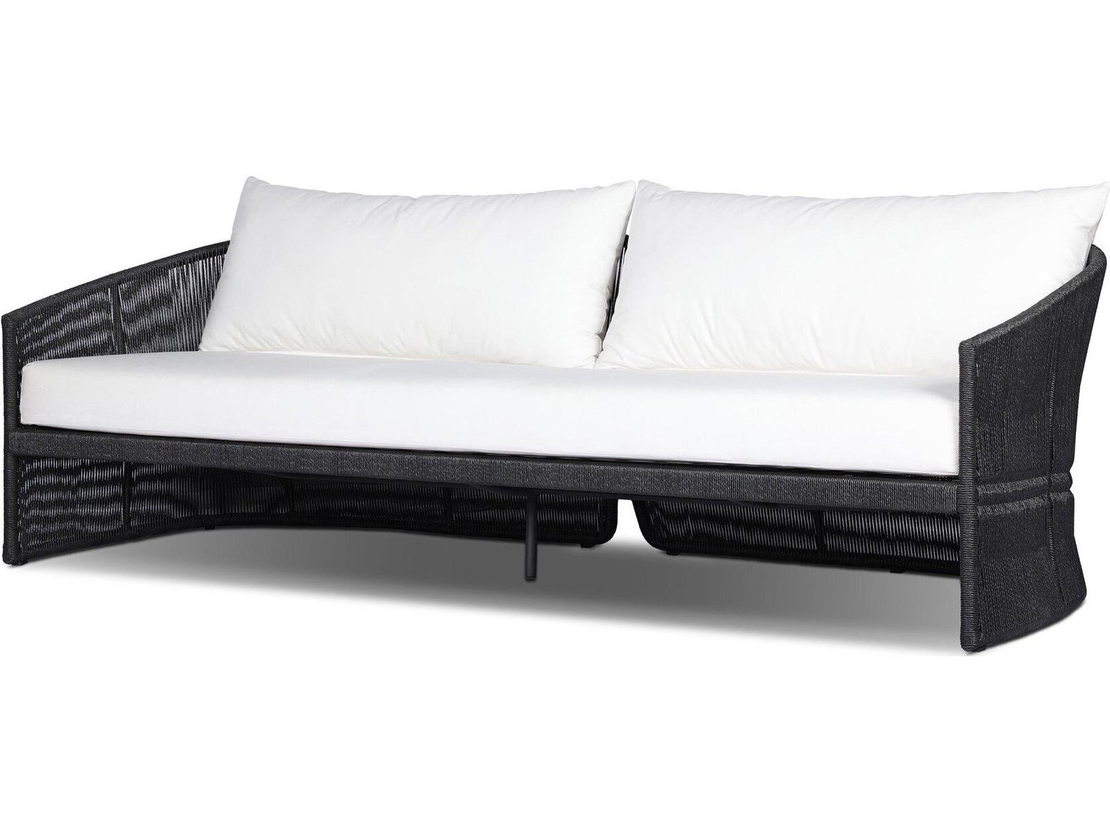 Four Hands Outdoor Mondira Sofa 97" Faux Black Hyacinth