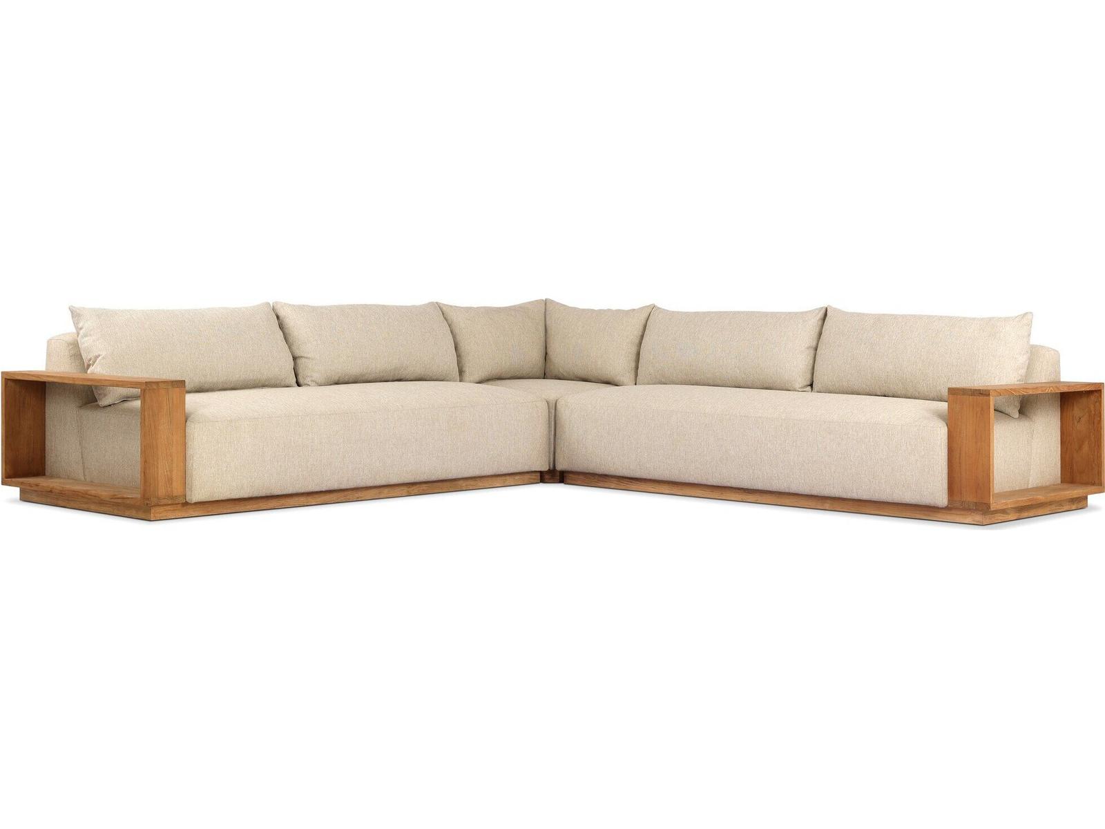 Four Hands Outdoor Branford 3 Pc Sectional Ellor Beige