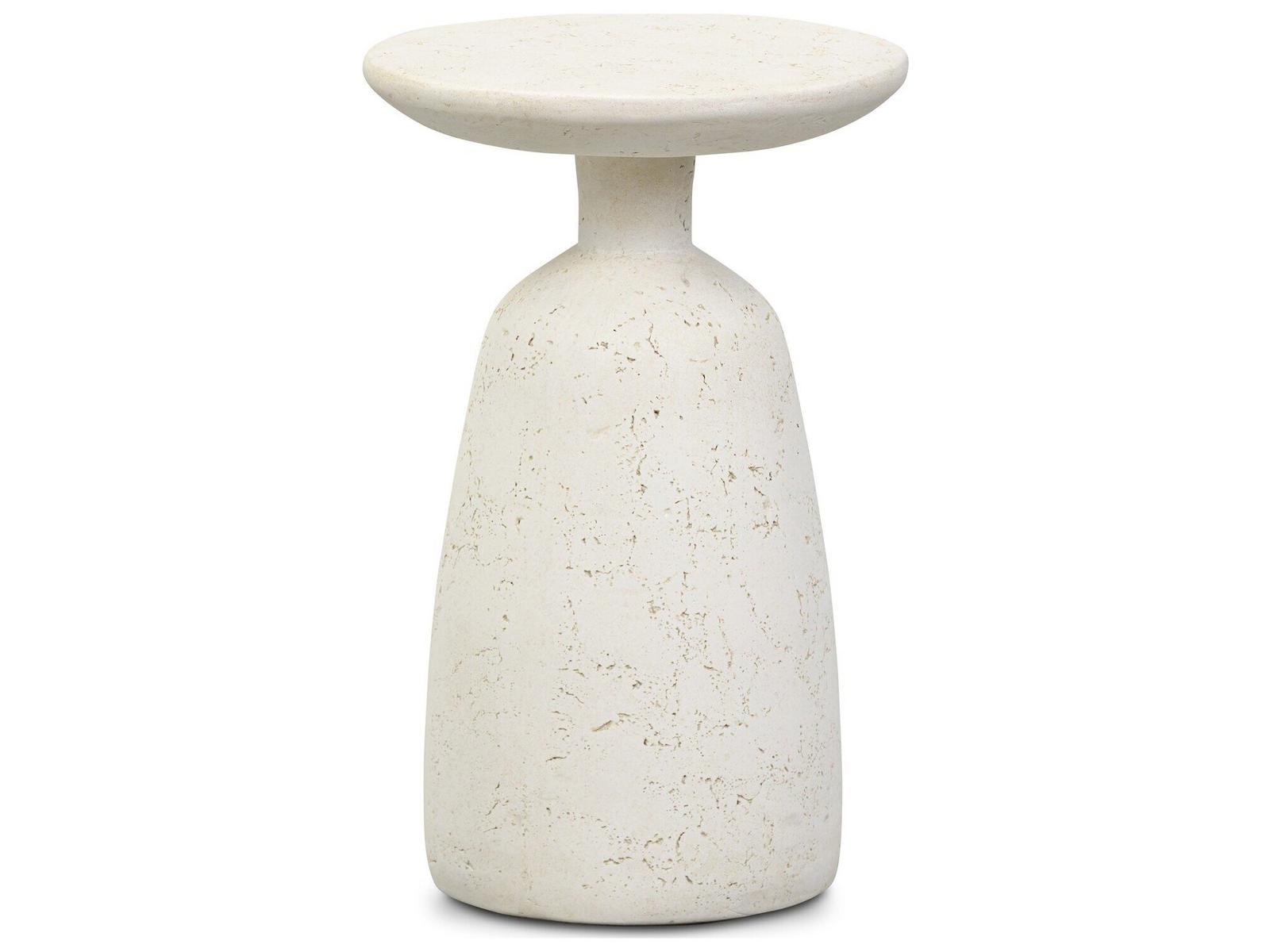 Four Hands Outdoor Ramara Small Nesting End Table Aged White Concrete