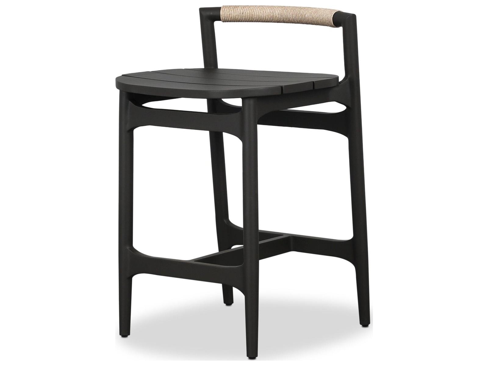 Four Hands Outdoor Baden Metal Stool Vintage White Counter