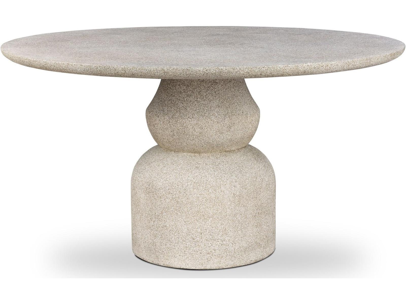 Four Hands Outdoor Faber Dining Table 55" Aged Natural Concrete