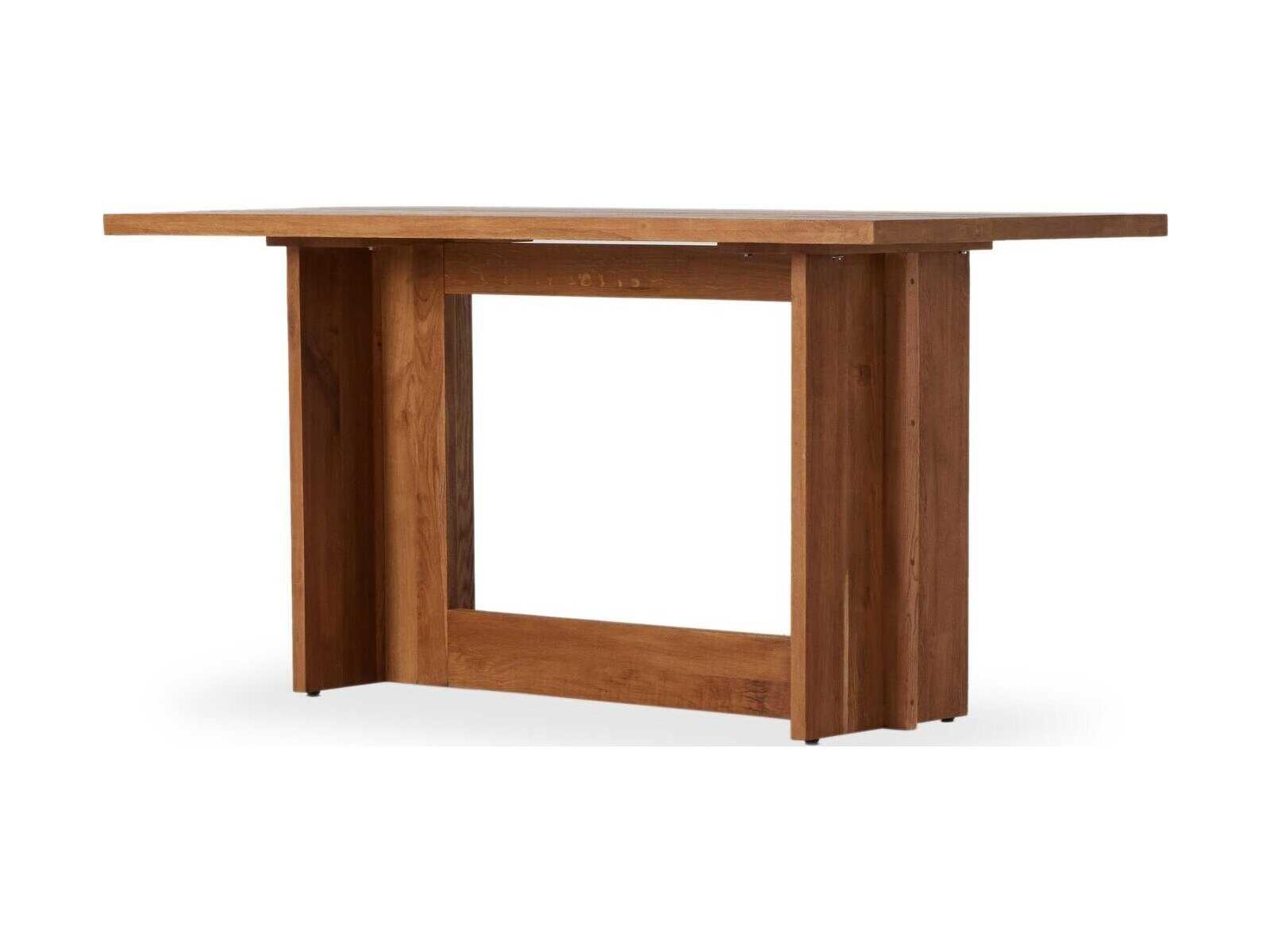 Four Hands Glenwood Dark Smoked Oak Rectangular Wood Bar Table