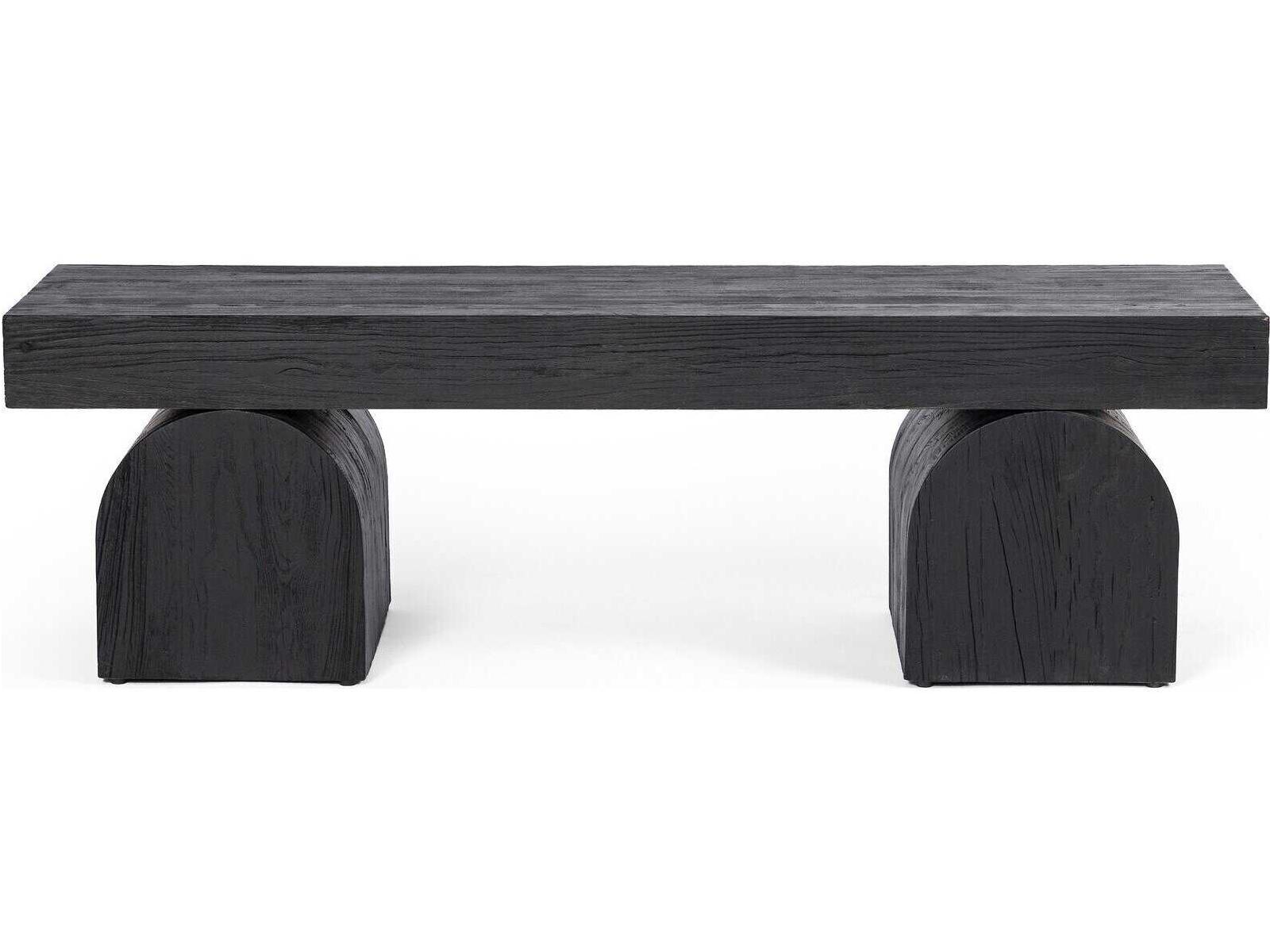 Four Hands Wells Black Elm Nettlewood Accent Bench