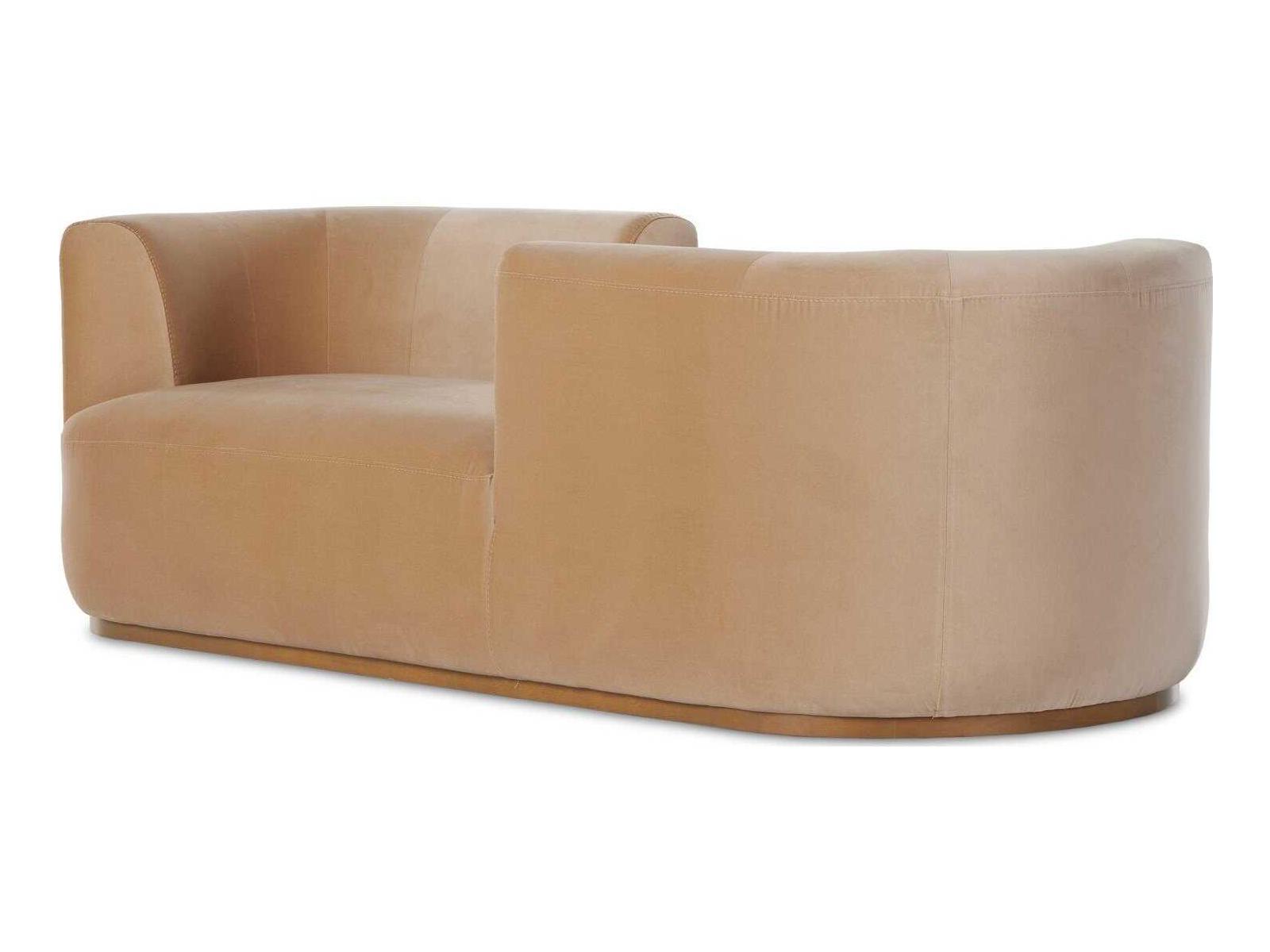 Four Hands Centrale Deandra Surrey Camel Upholstered Tete A Tete Chaise