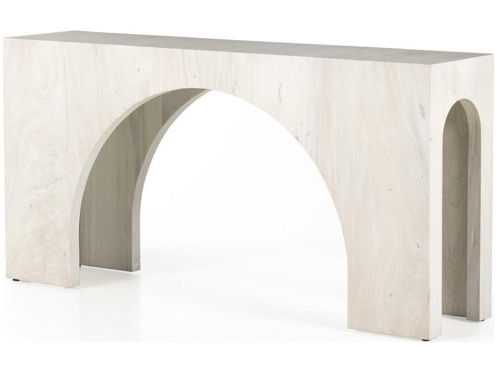 Four Hands Wesson Fausto Rectangular Wood Bleached Guanacaste Console Table