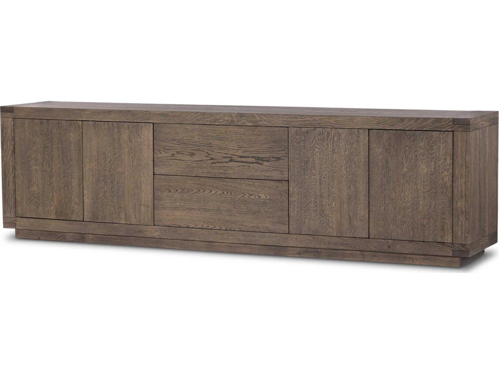 Four Hands Bennett 94" Oak Wood Worn Veneer Media Console