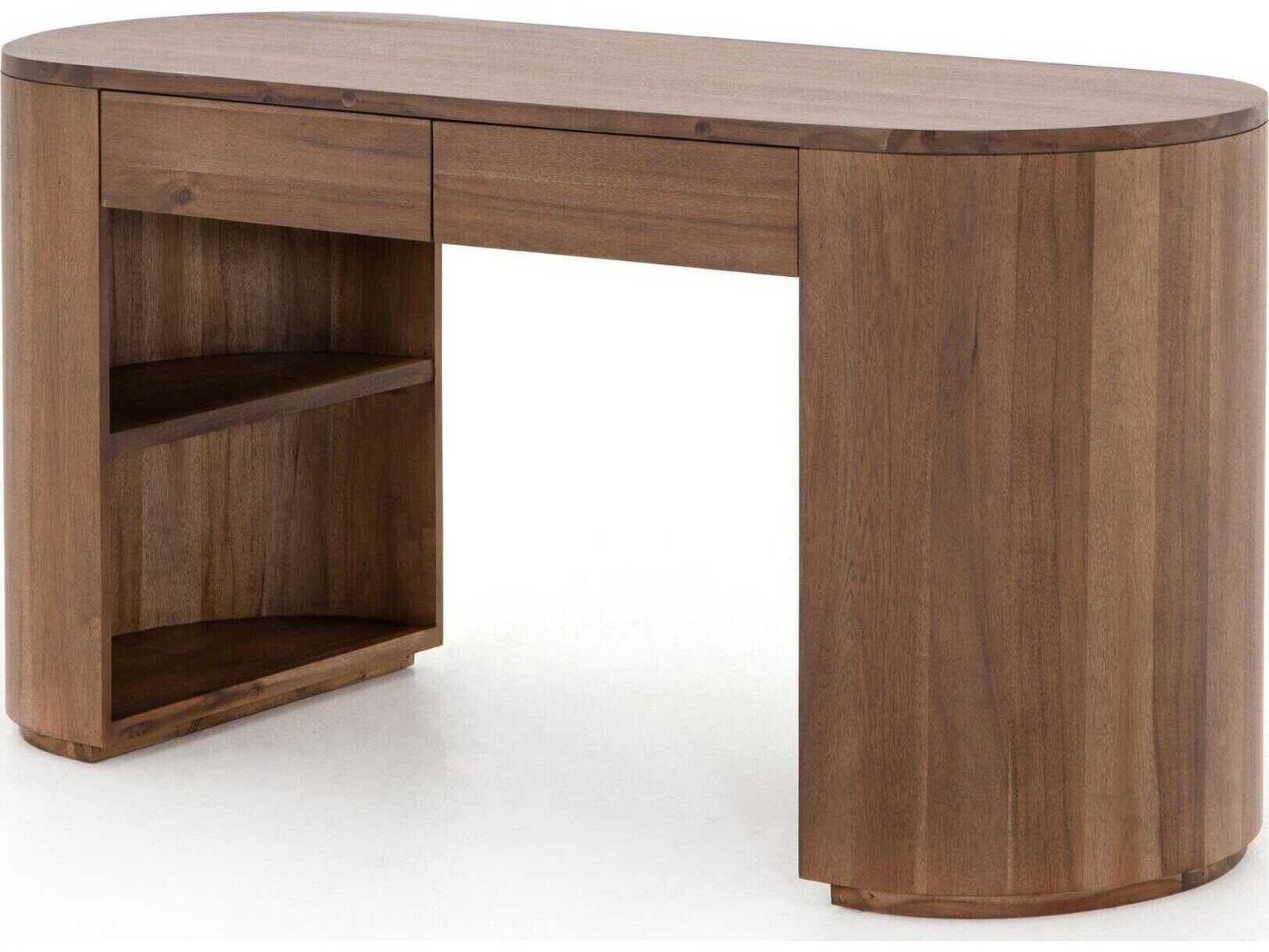 Four Hands Filmore Pilar Caramel Brown Veneer Acacia Wood Computer Desk