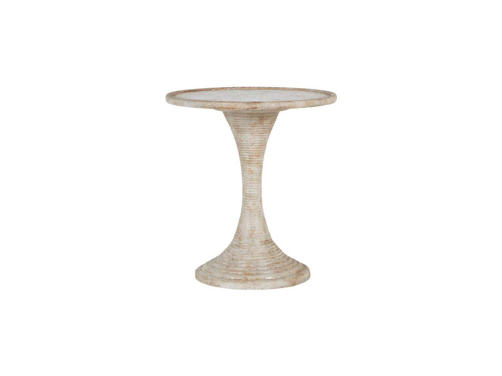 Gabby Gloria Round Antique Gold & Silver Leaf End Table
