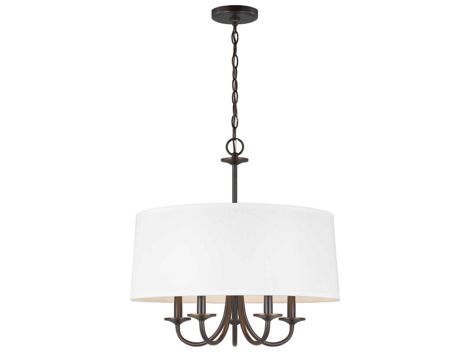 Generation Lighting Seville 5-Light Bronze Glass LED Candelabra Drum Chandelier
