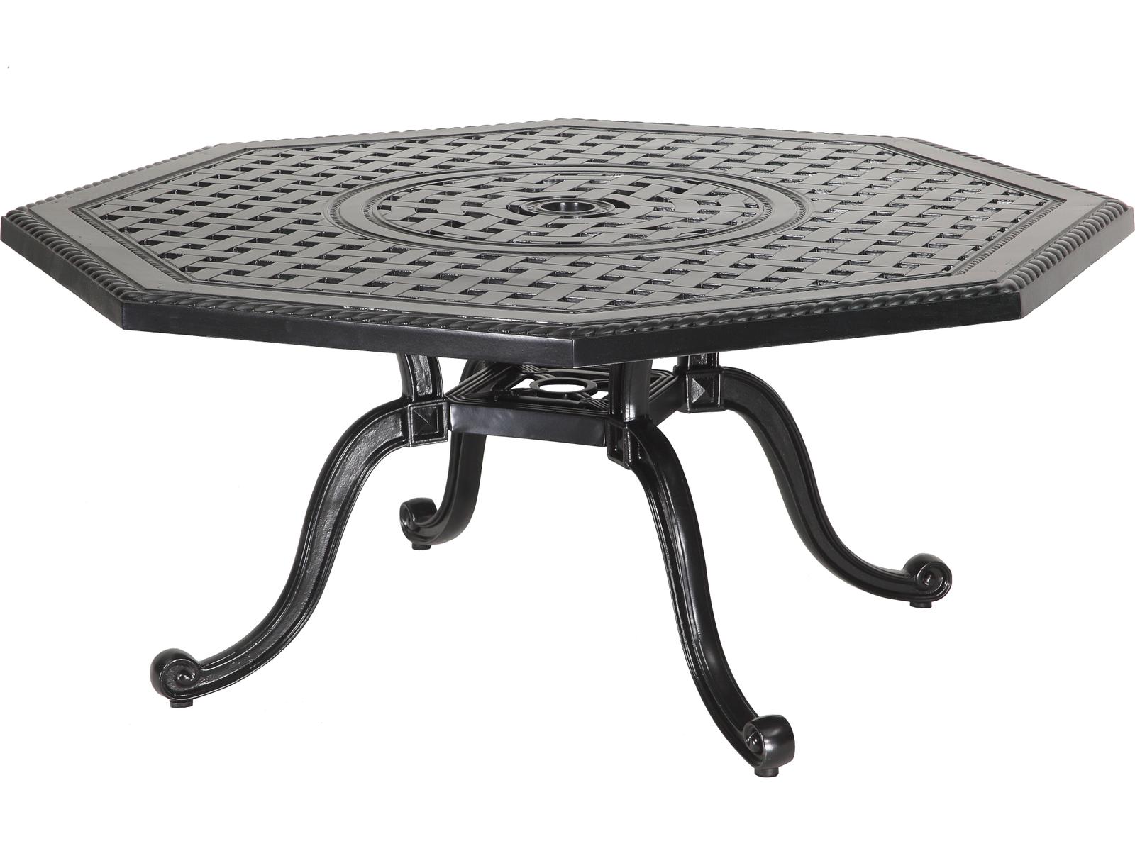 cast aluminum patio table with umbrella hole W WARMHOL Bar Table, 38.5" Outdoor Bar Height Bistro 2" Hole, Patio Bistro Round High Top Dining Table Pub Table for Porch Balcony Backyard, Dark delivering timeless elegance and all Fleur De Lis Living 40-inch