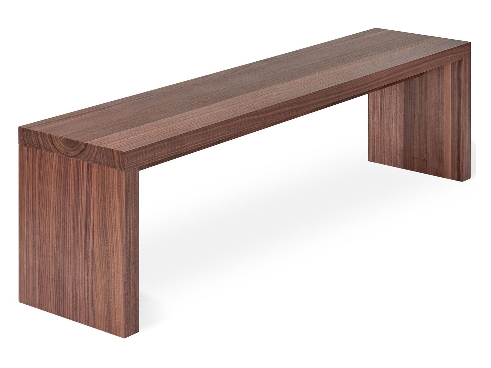 Gus* Modern Plank Walnut Brown Accent Bench