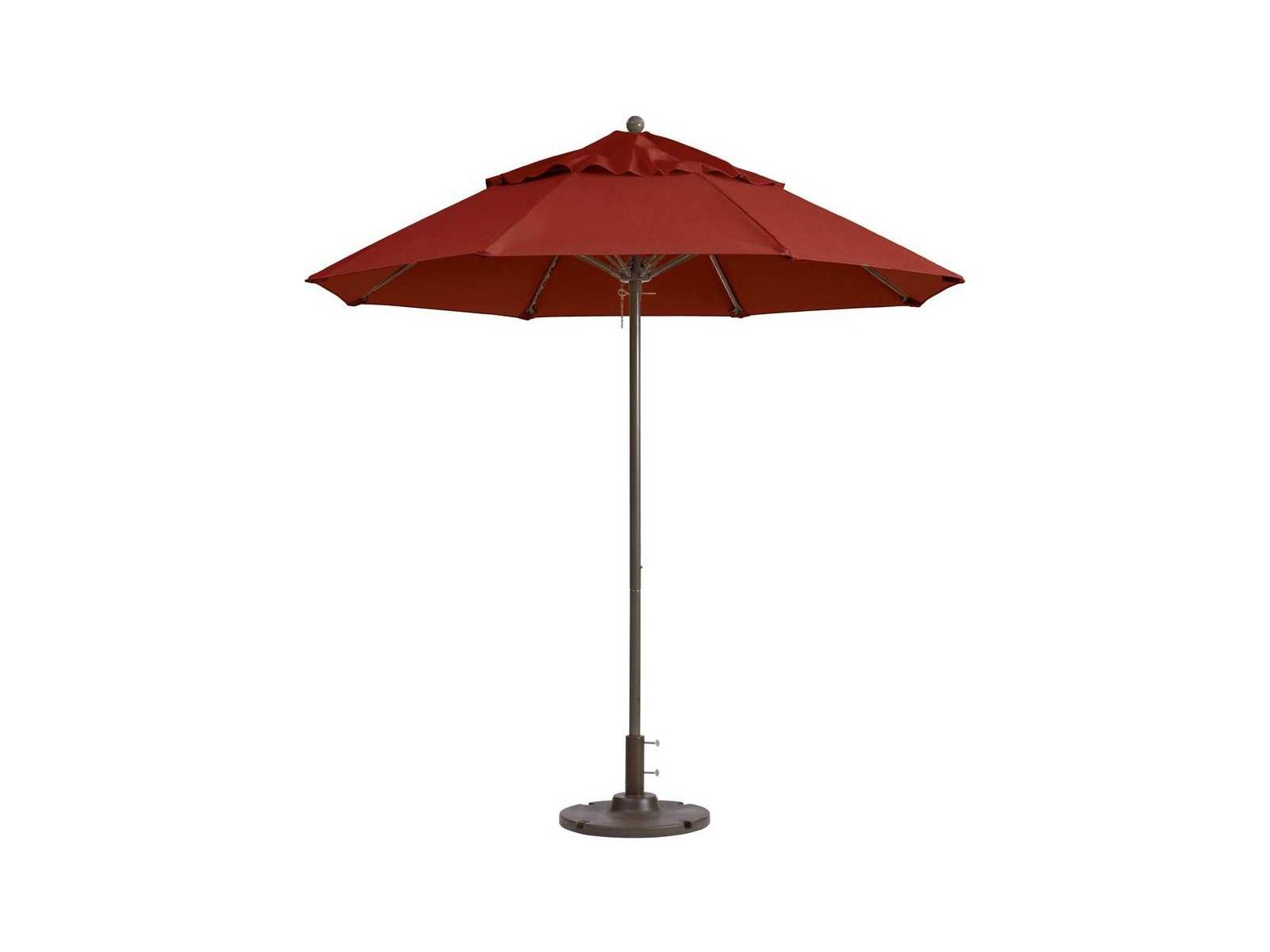 Grosfillex Windmaster Aluminum 7 Foot Round Fiberglass Outdoor Umbrella in Terra Cotta