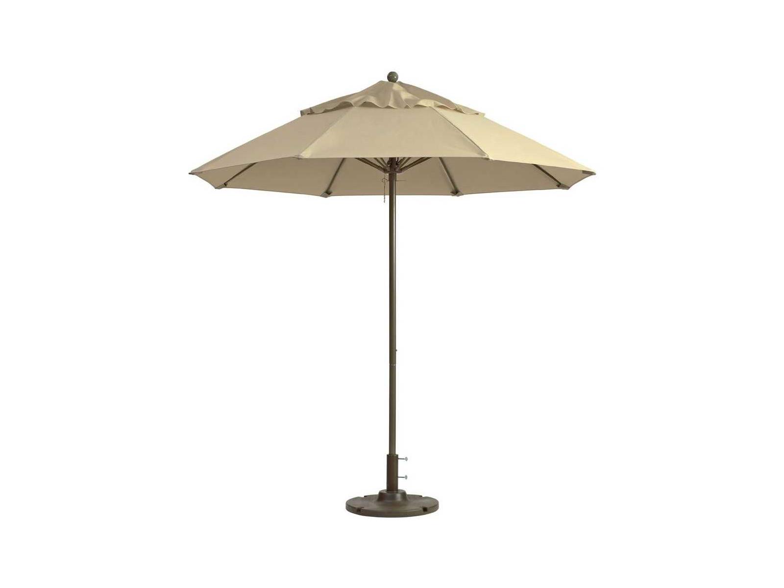 Grosfillex Windmaster Aluminum 7 Foot Round Fiberglass Patio Umbrella in Khaki