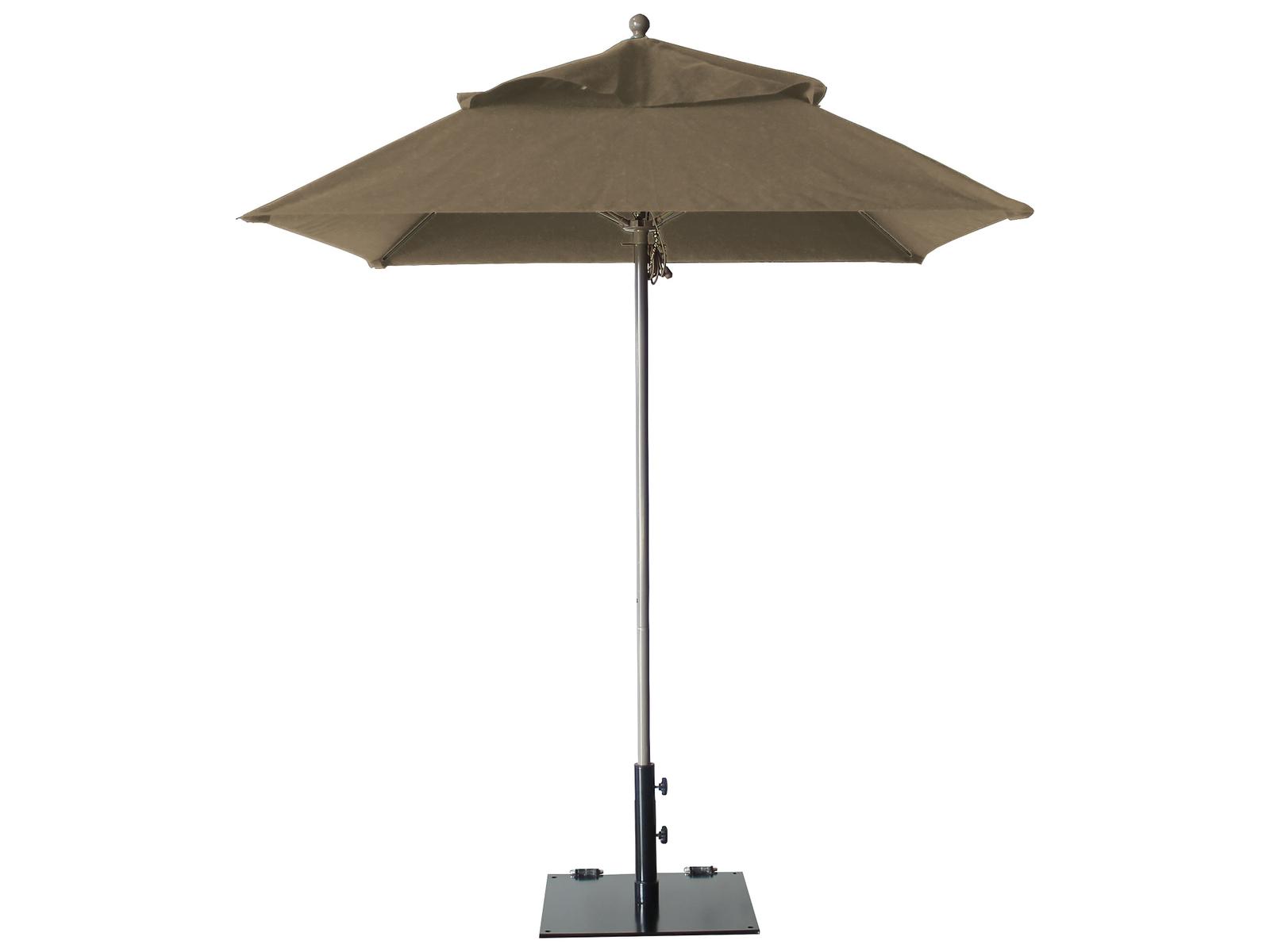 Grosfillex Windmaster Aluminum 6 Foot Square Fiberglass Outdoor Umbrella in Taupe