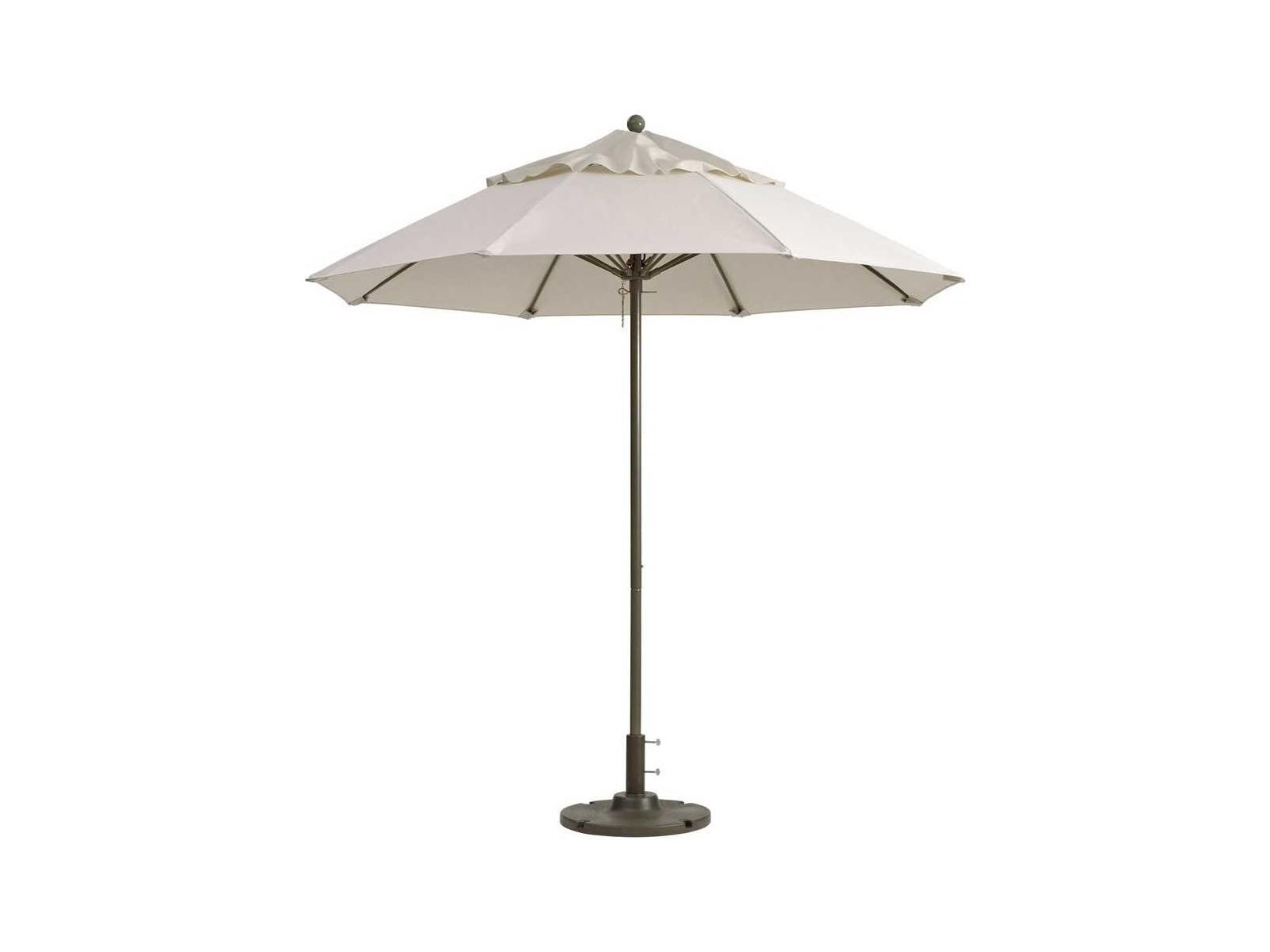 Grosfillex Windmaster Aluminum 9 Foot Round Fiberglass Outdoor Patio Umbrella in Canvas