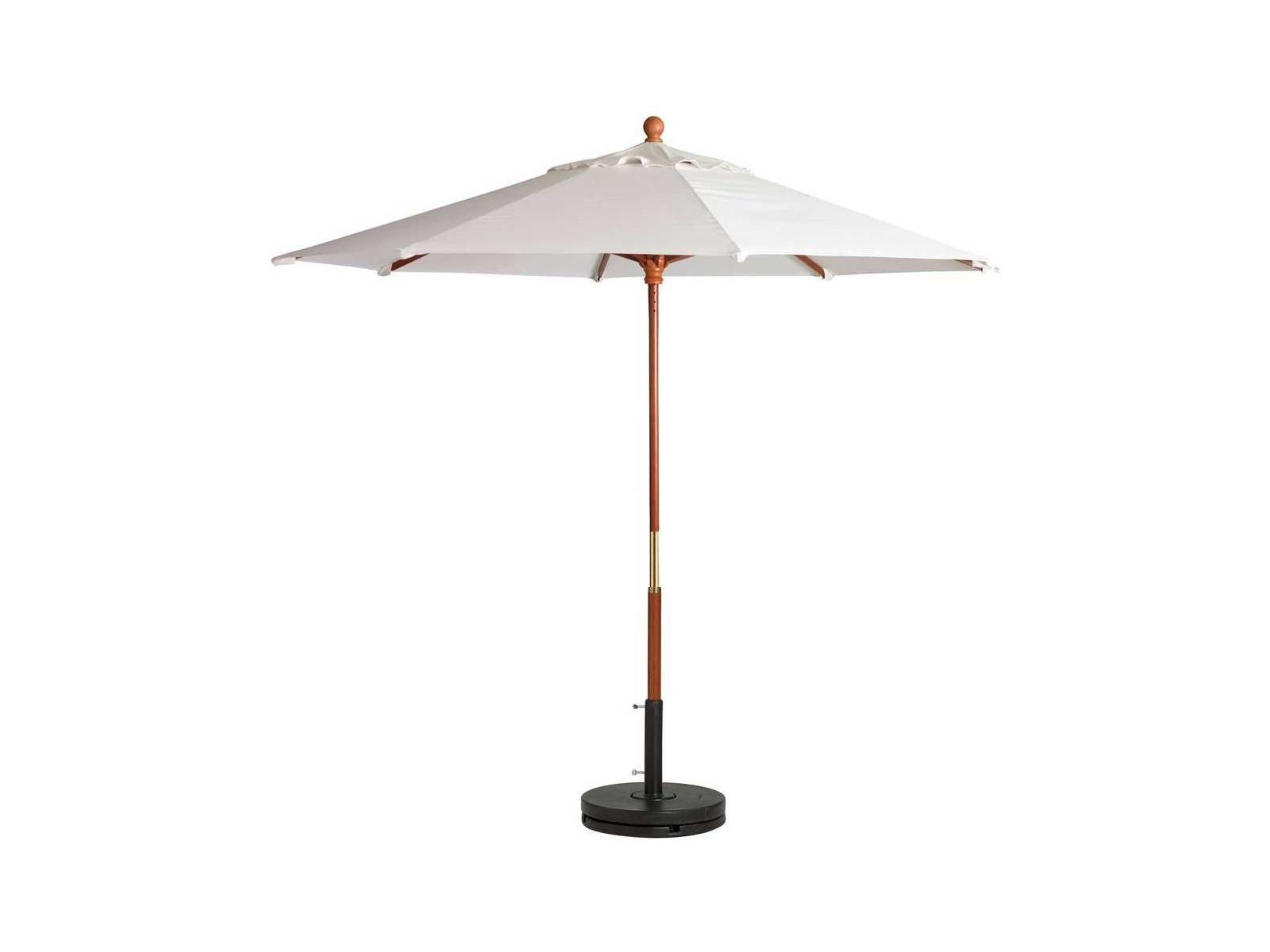 Grosfillex Market Wood 7 Foot Round Outdoor Umbrella in White