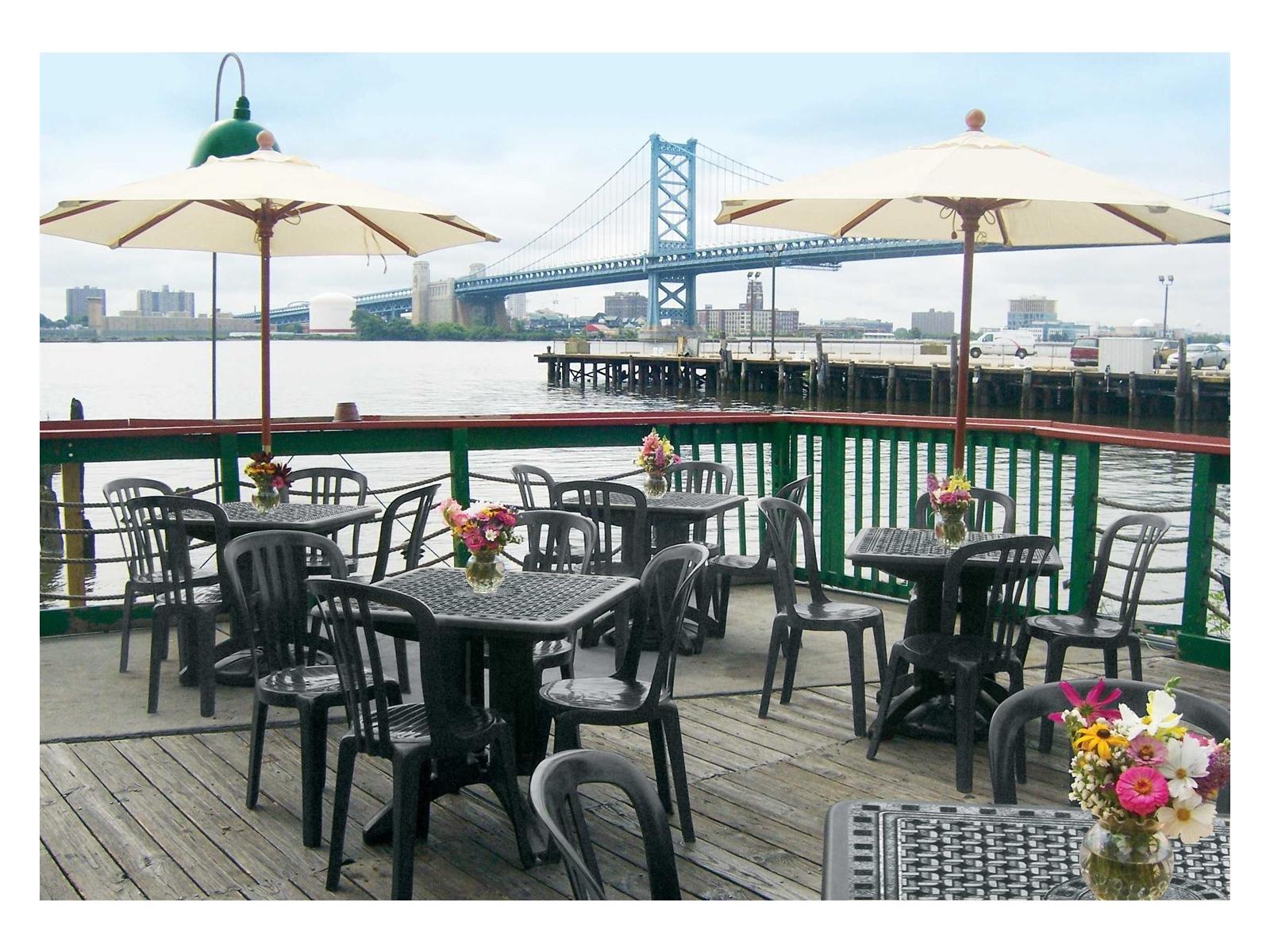 Grosfillex Miami Resin Charcoal Patio Dining Set