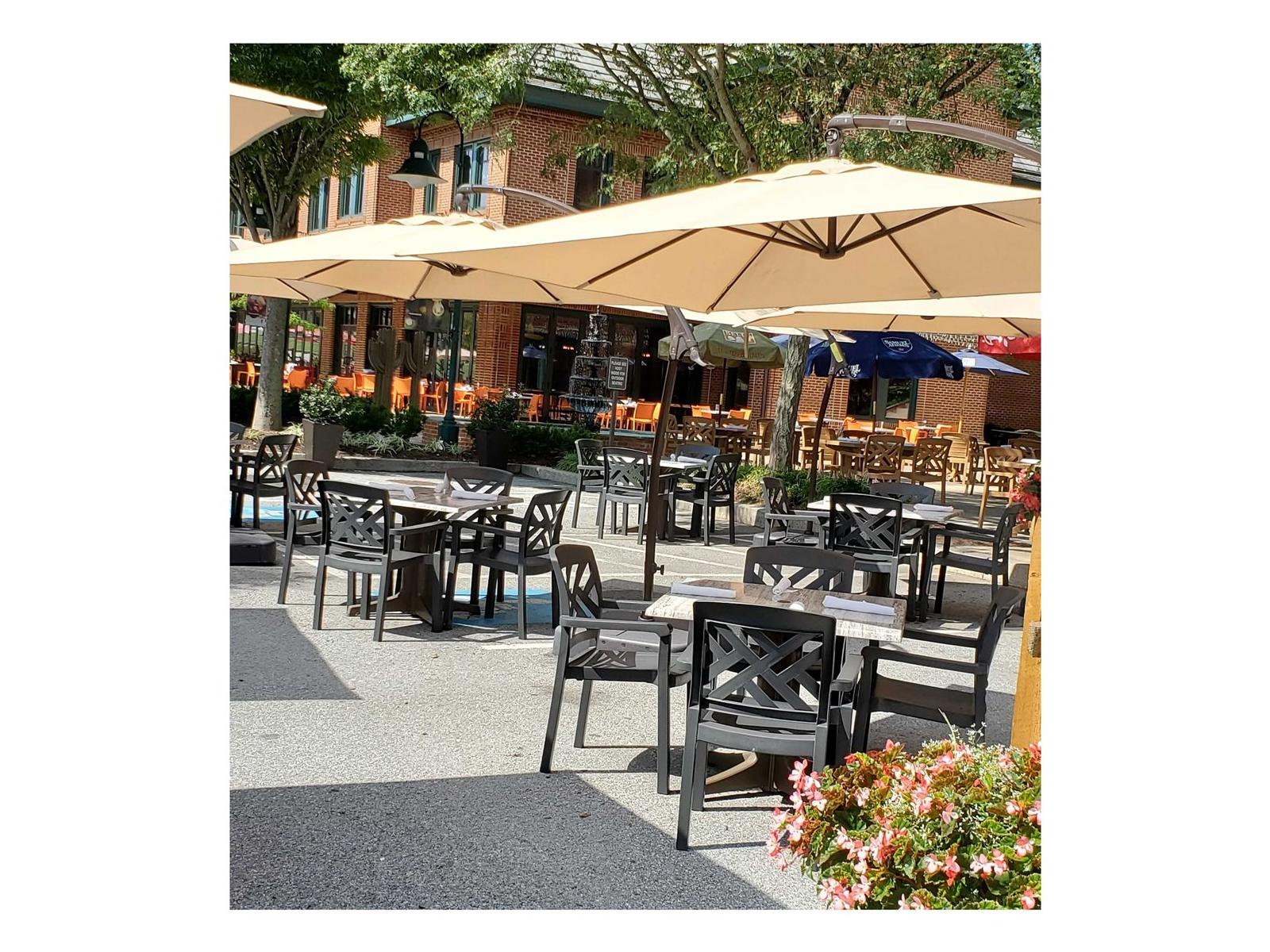 Grosfillex Sanibel Resin Charcoal Outdoor Patio Dining Set