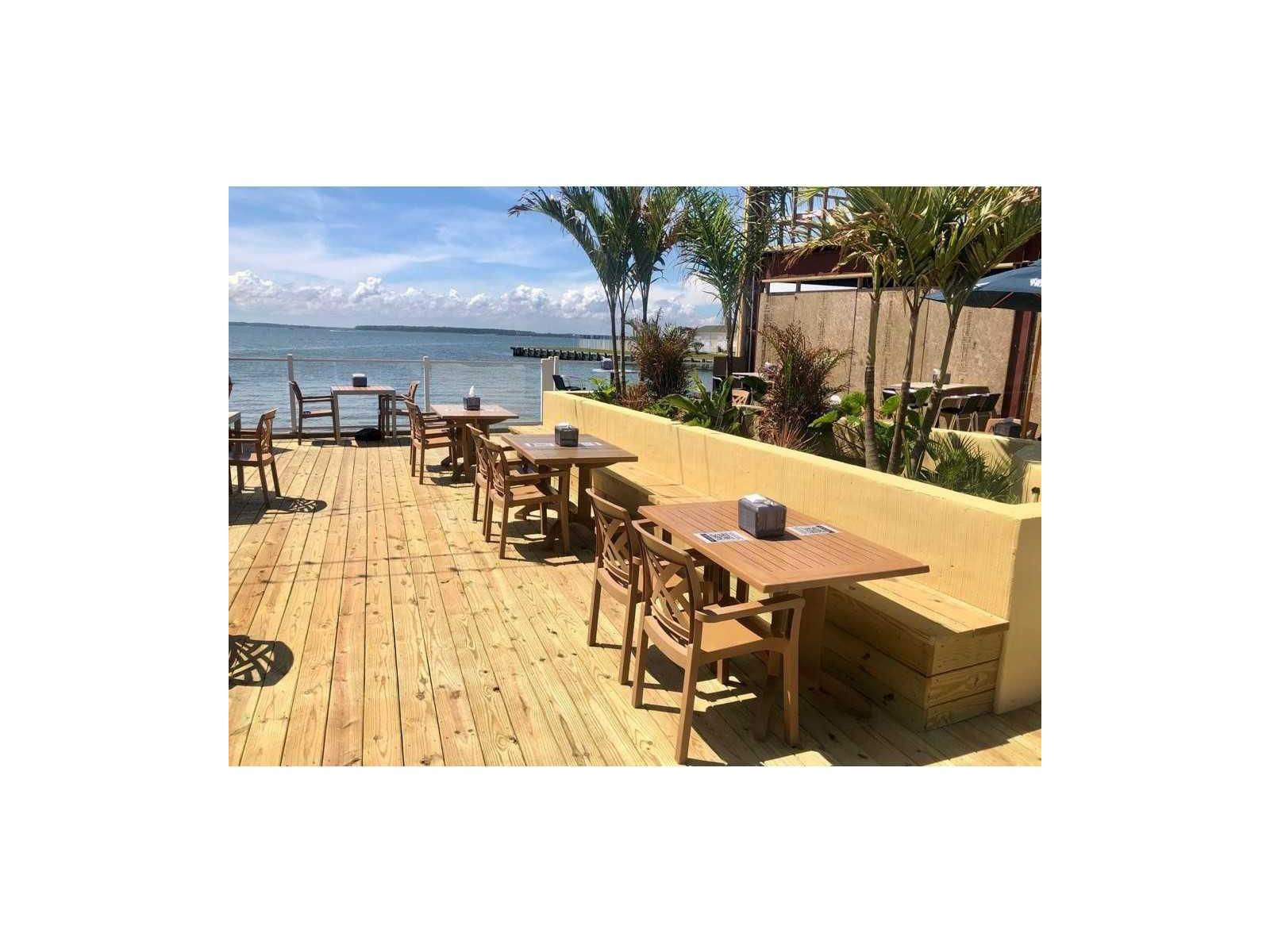 Grosfillex Sanibel Resin Teakwood Patio Dining Set