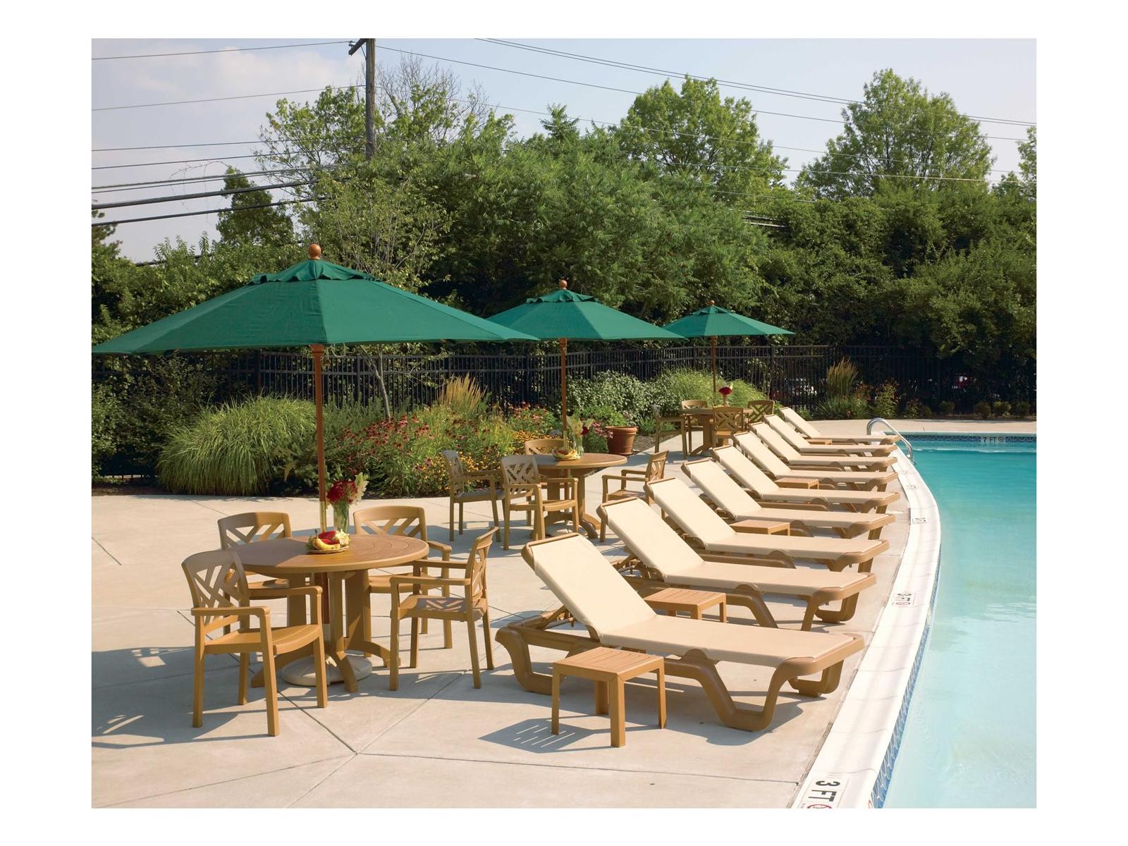 Grosfillex Sanibel Resin Teakwood Outdoor Dining Set