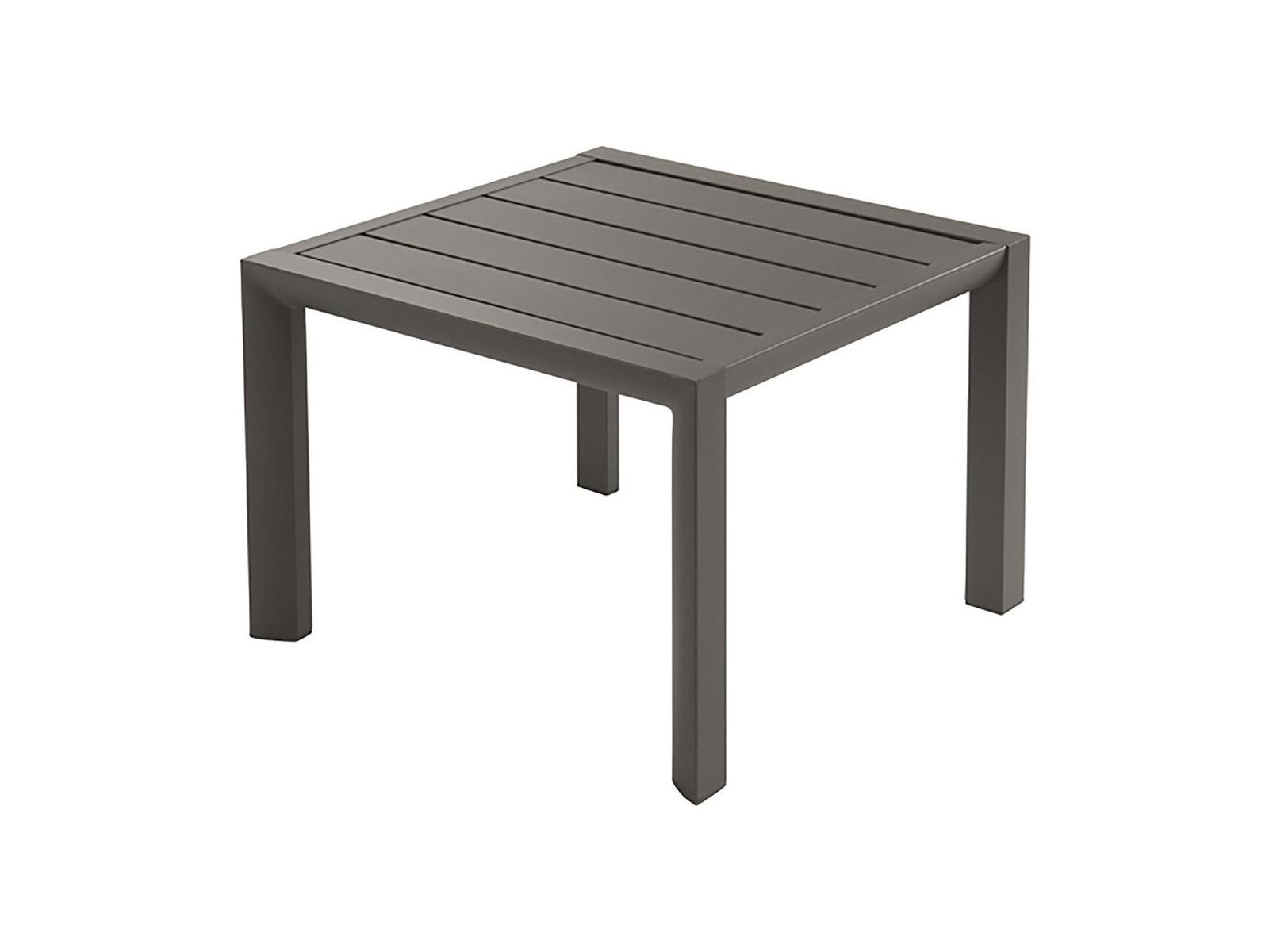 Grosfillex Sunset Aluminum Fusion Bronze Square Low Outdoor End Table