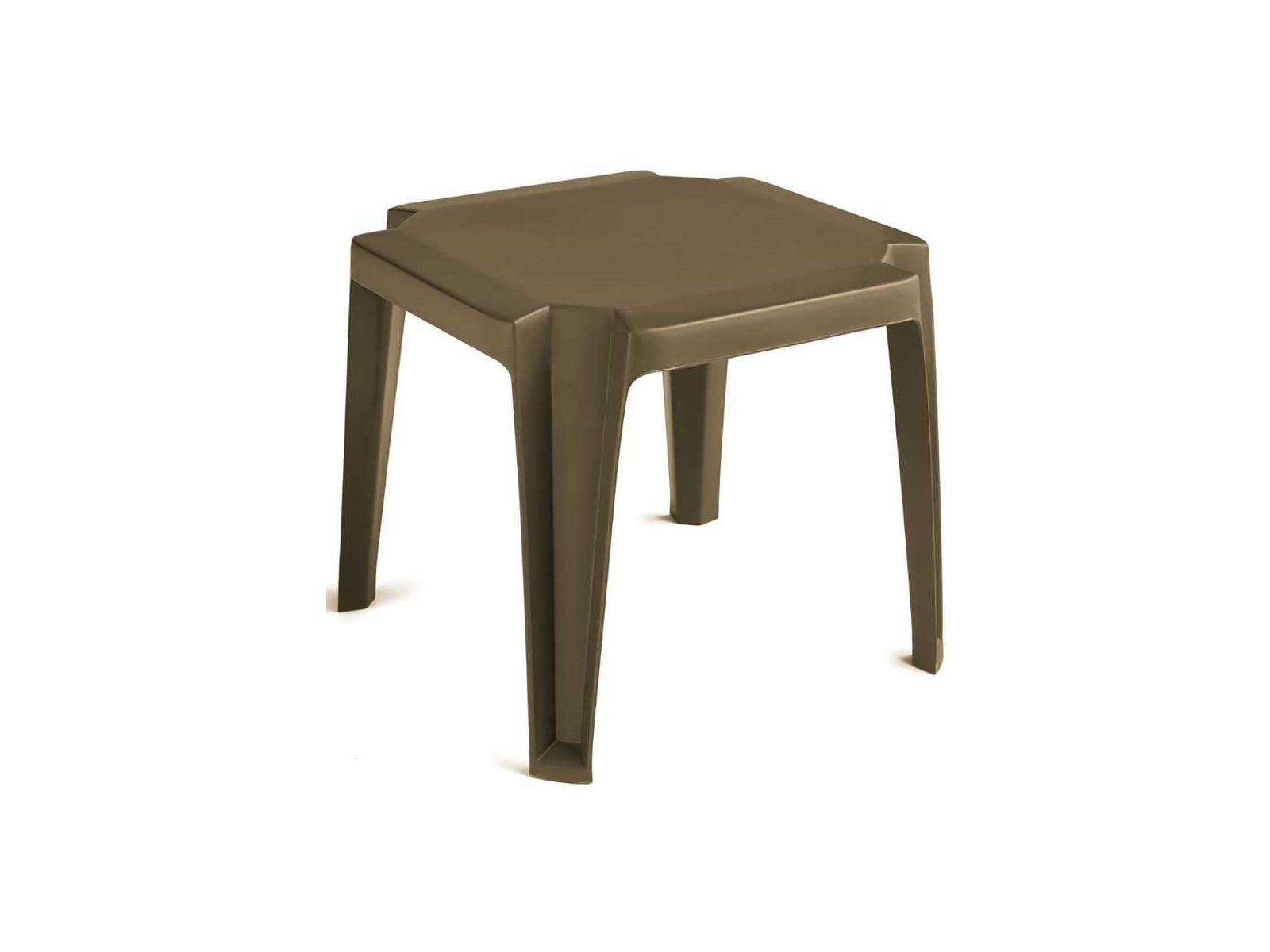 Grosfillex Miami Resin Bronze Mist Square Low Outdoor End Table