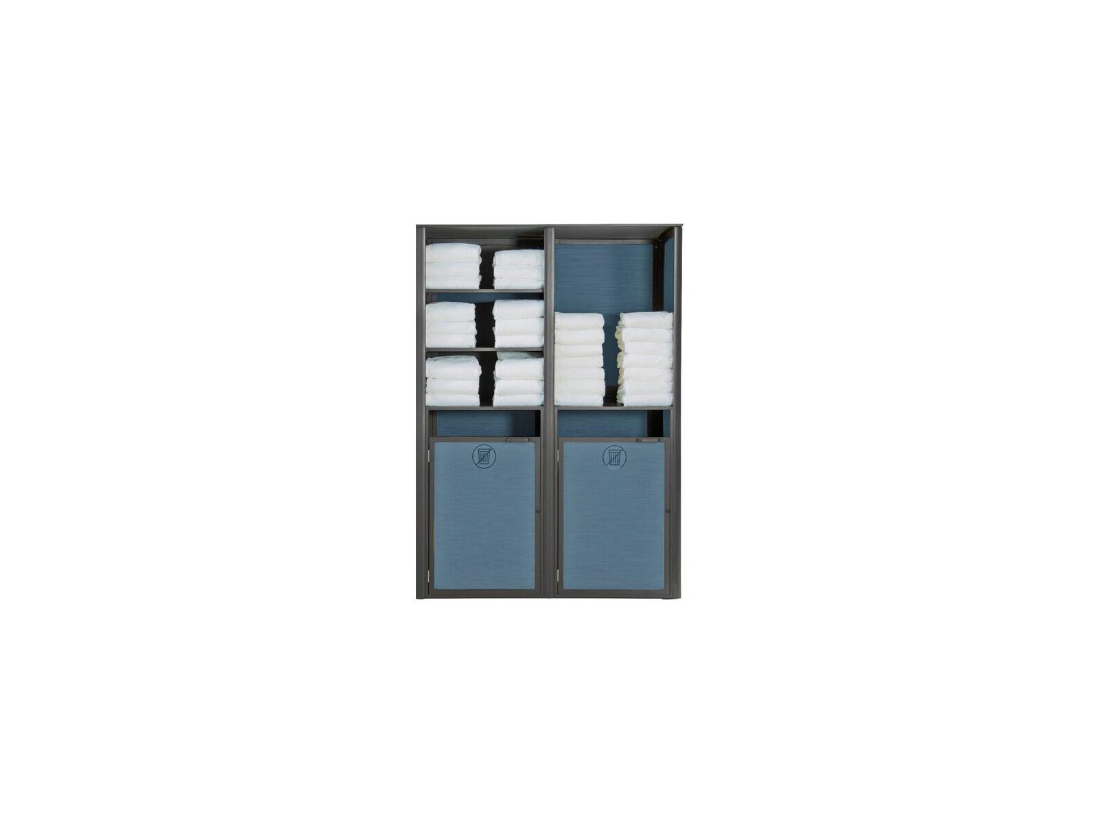 Grosfillex Sunset Sling Aluminum Mandras Blue/Volcanic Black Towel Valet Double Unit