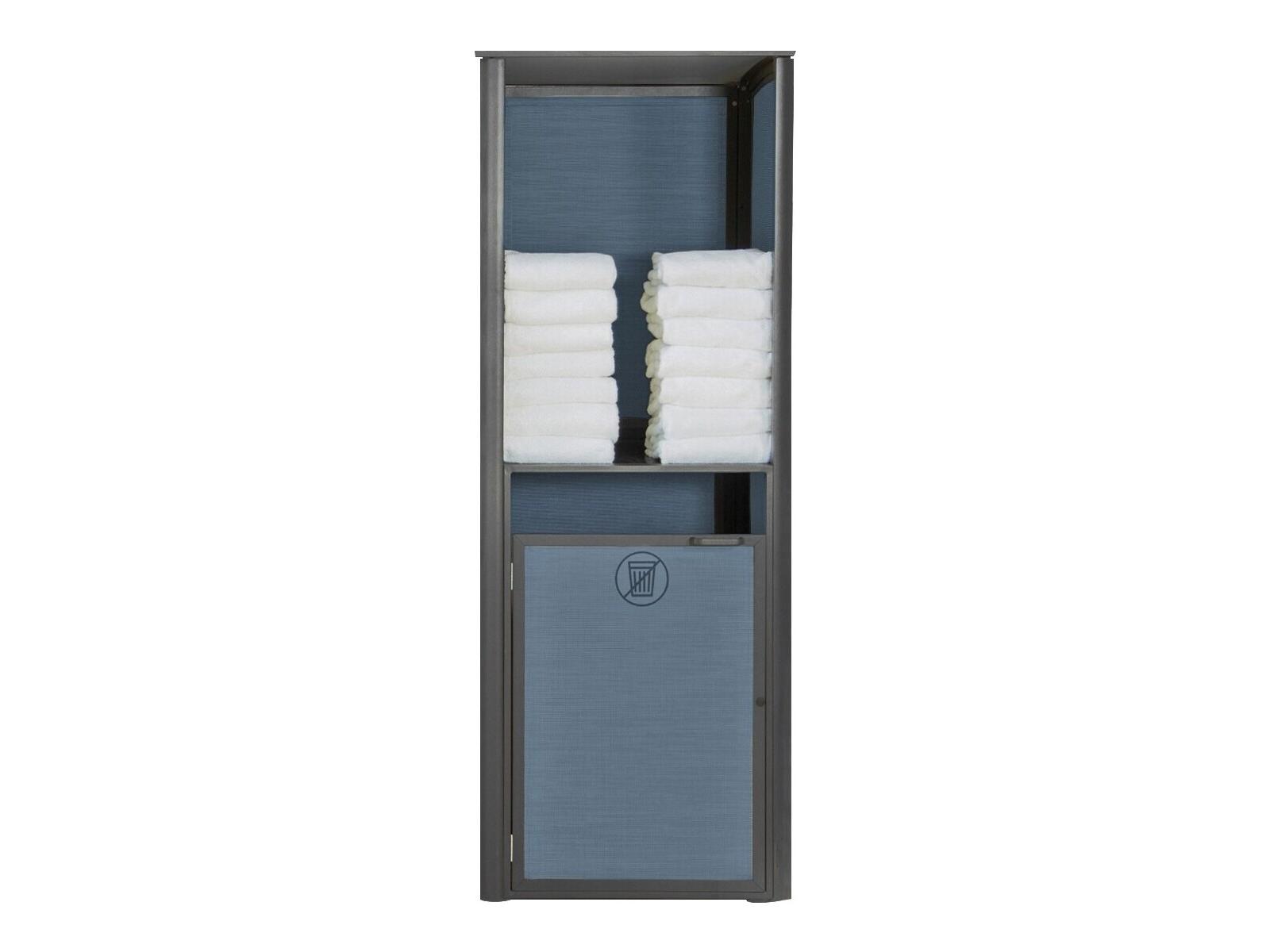 Grosfillex Sunset Sling Aluminum Mandras Blue/Volcanic Black Towel Valet Single Unit