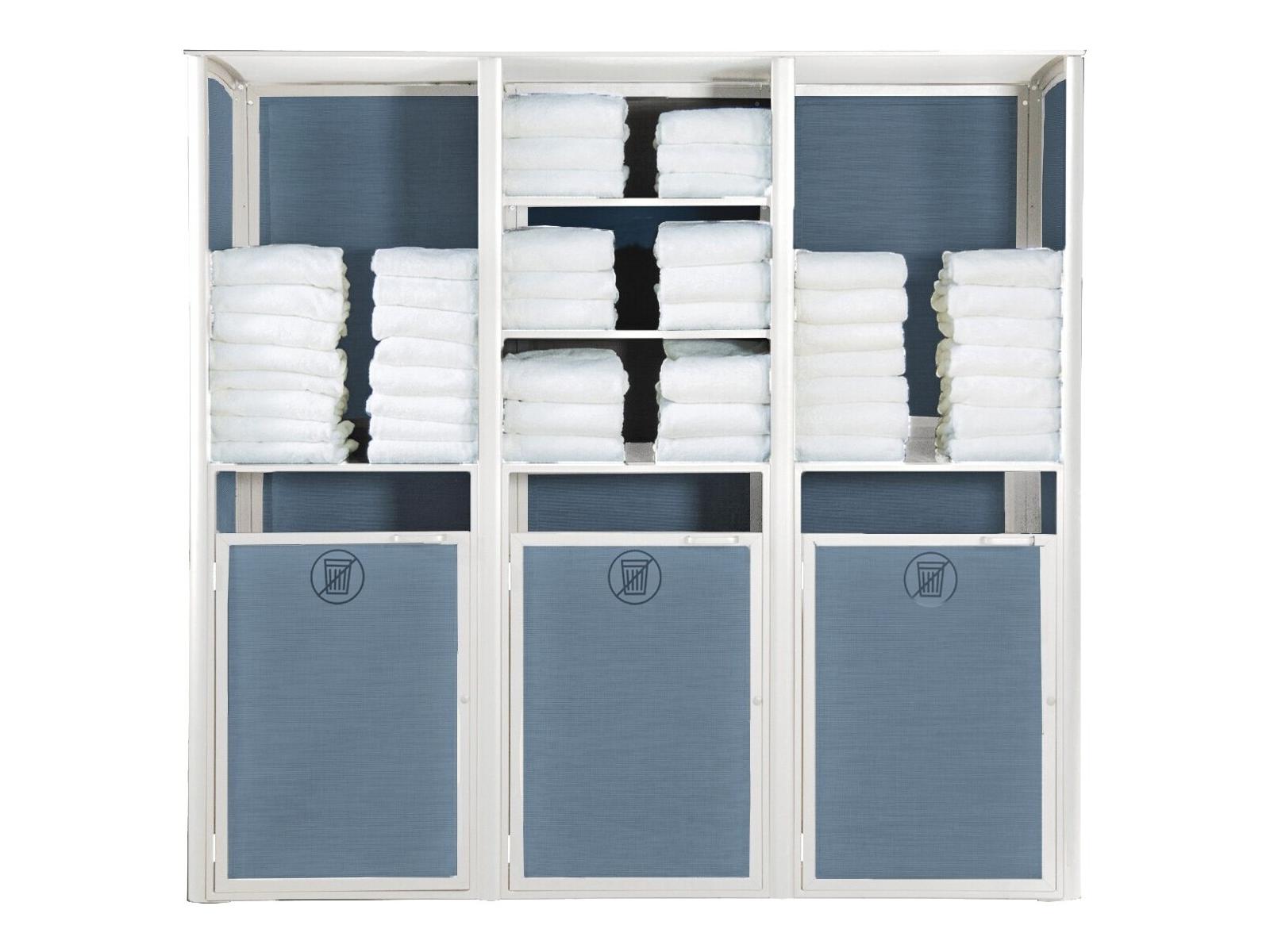 Grosfillex Sunset Sling Aluminum Mandras Blue/Glacier White Towel Valet Triple Unit