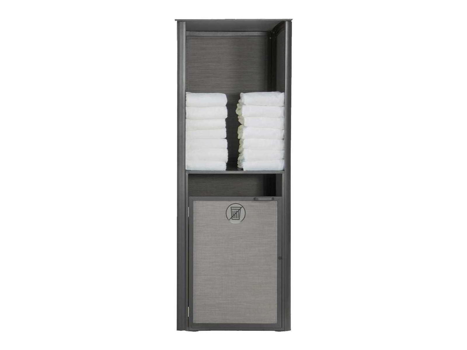 Grosfillex Sunset Sling Aluminum Solid Gray/Volcanic Black Towel Valet Single Unit