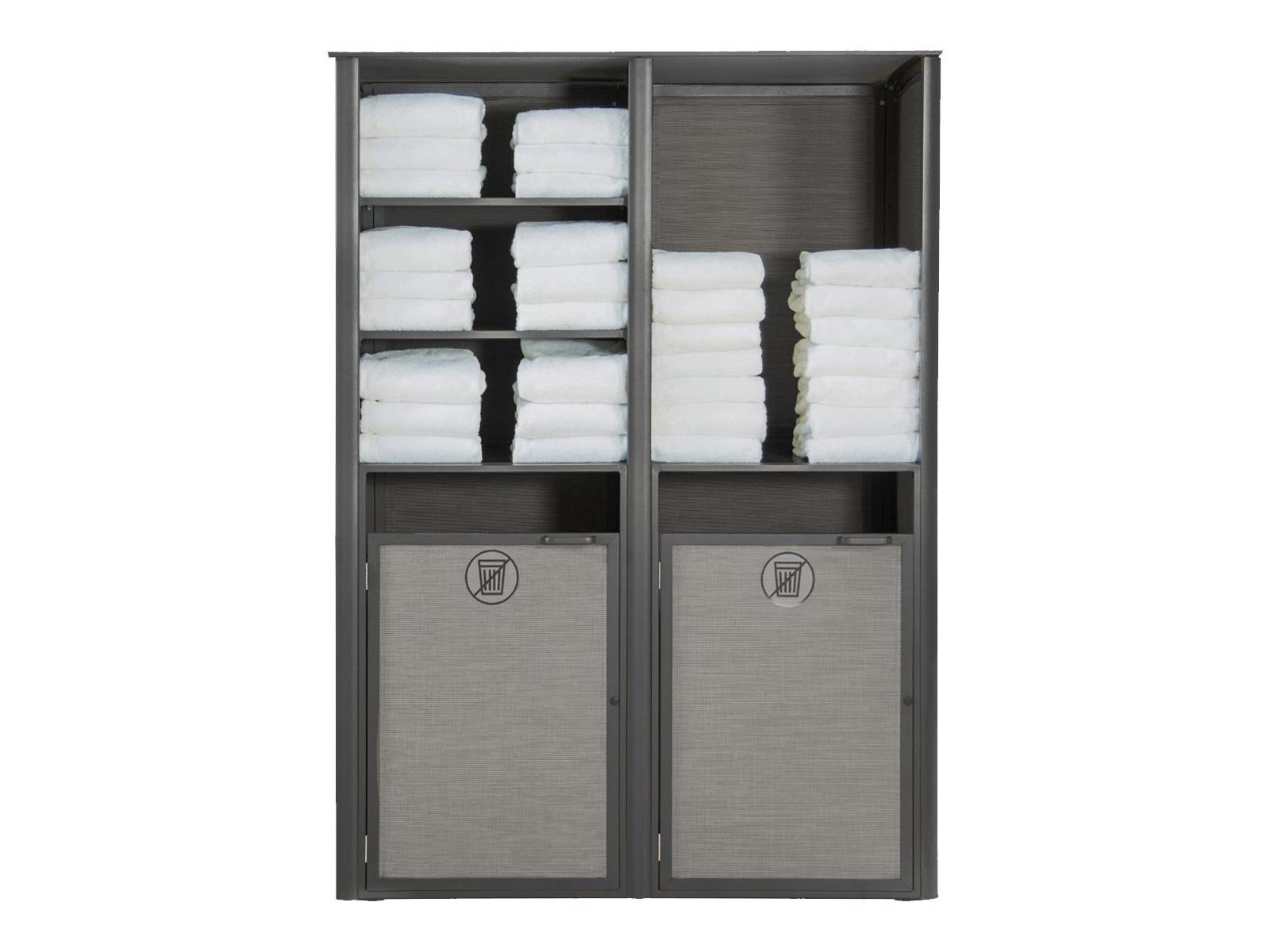 Grosfillex Sunset Sling Aluminum Solid Gray/Volcanic Black Towel Valet Double Unit