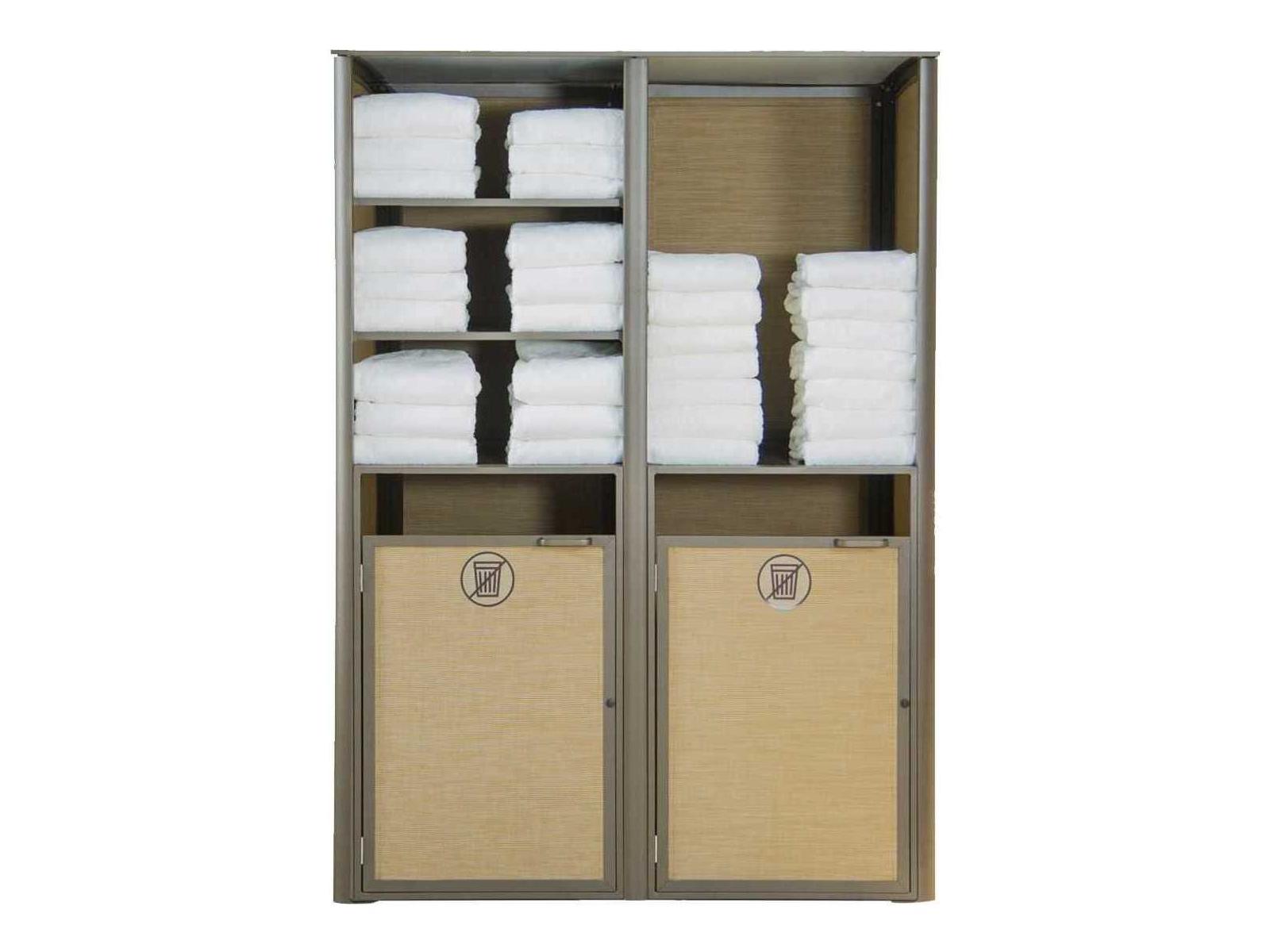 Grosfillex Sunset Sling Aluminum Cognac/Fusion Bronze Towel Valet Double Unit