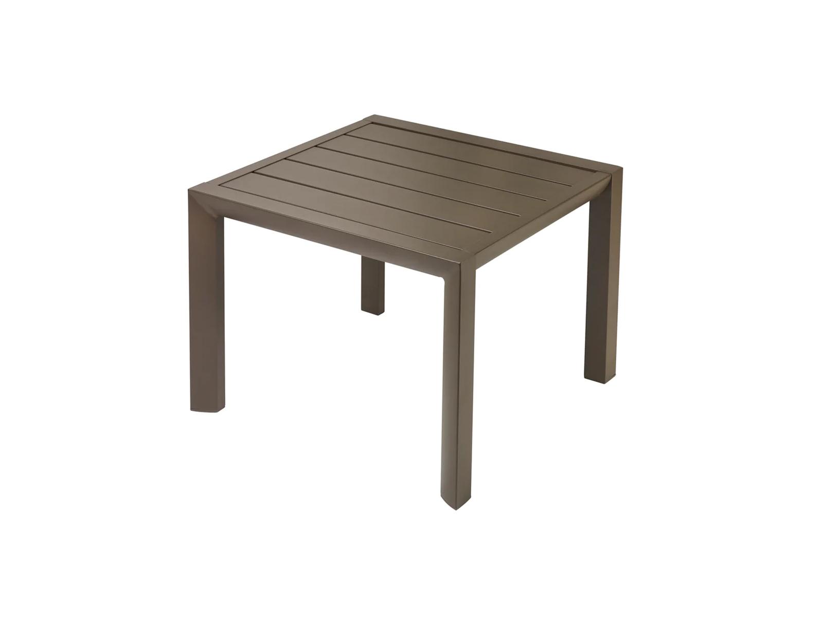 Grosfillex Sunset Aluminum Fusion Bronze Square Low Outdoor Patio End Table