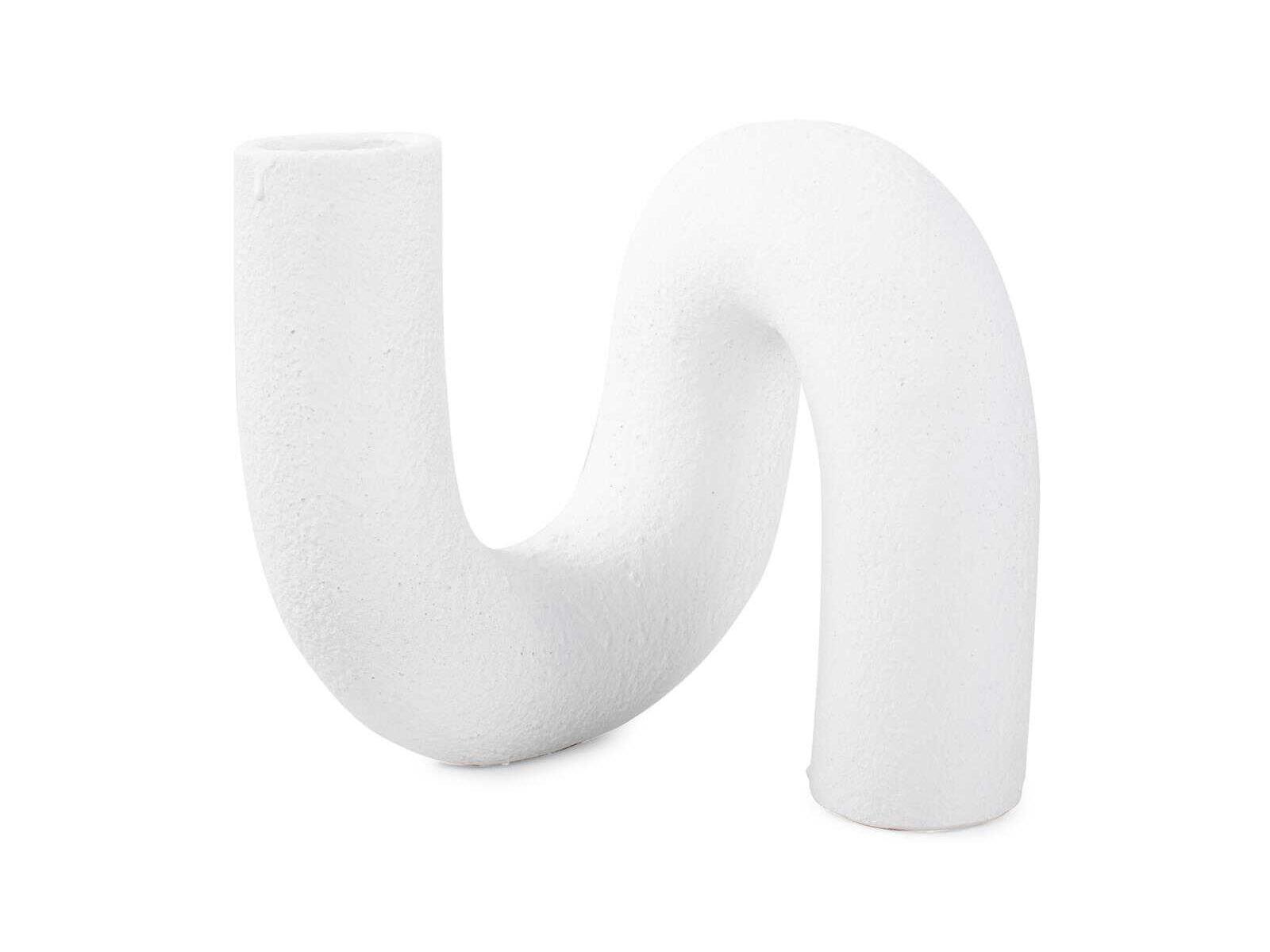 Howard Elliott Abstract Curved Matte White Vase