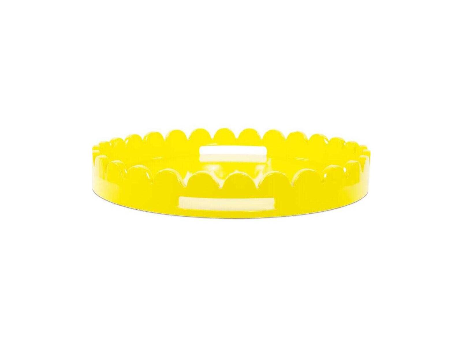 Howard Elliott Scalloped Riviera Glossy Yellow Serving Tray