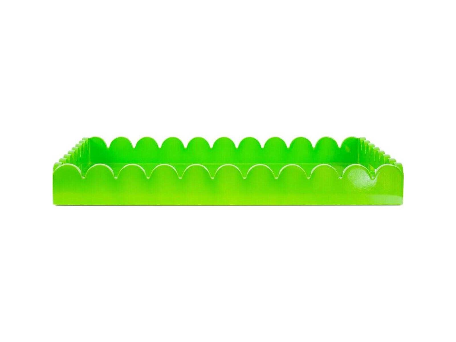 Howard Elliott Scalloped Riviera Glossy Green Serving Tray