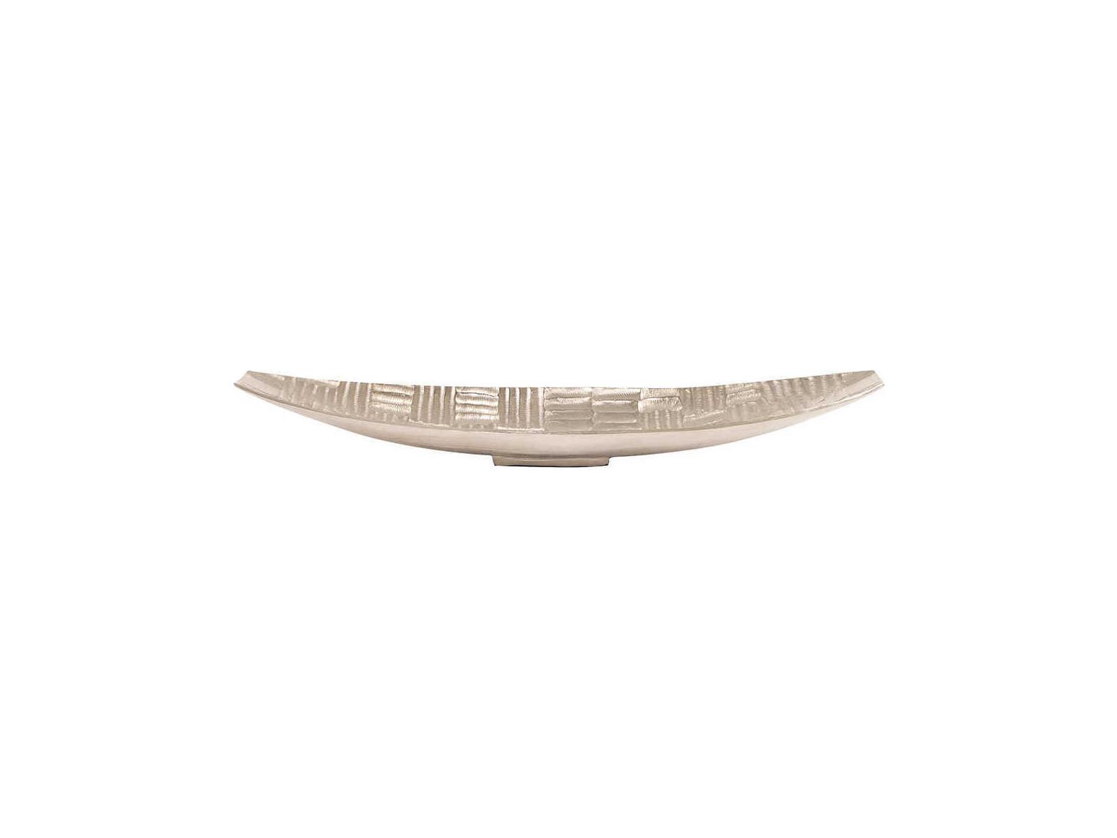 Howard Elliott Textured Elongated Silver Decorative Bowl