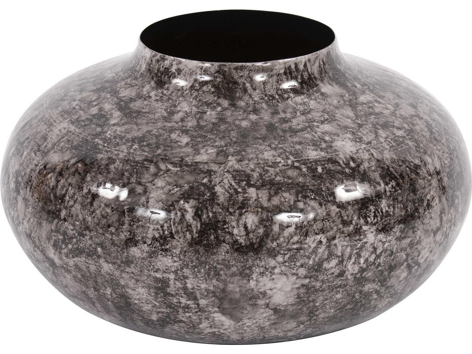 Howard Elliott Round Black Neutral Pod Vase