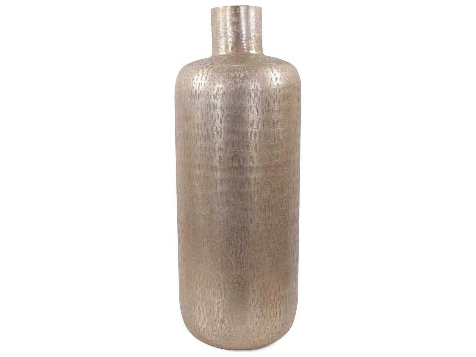 Howard Elliott Etched Crossways Champagne Short Neck Bottle Vase