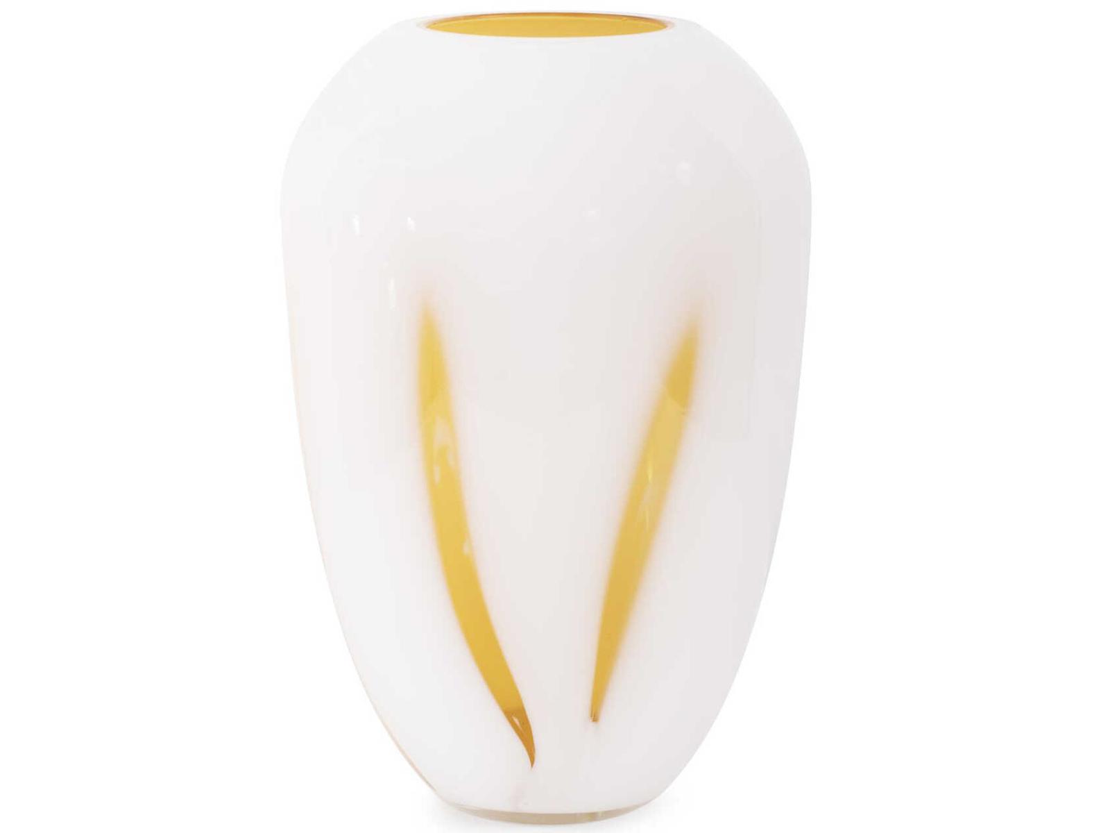 Howard Elliott Grasberg White Orange Vase