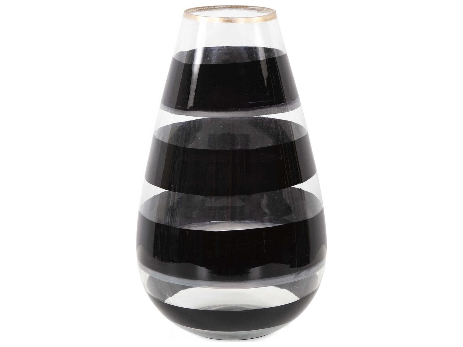 Howard Elliott Vector Black Gold Torpedo Vase