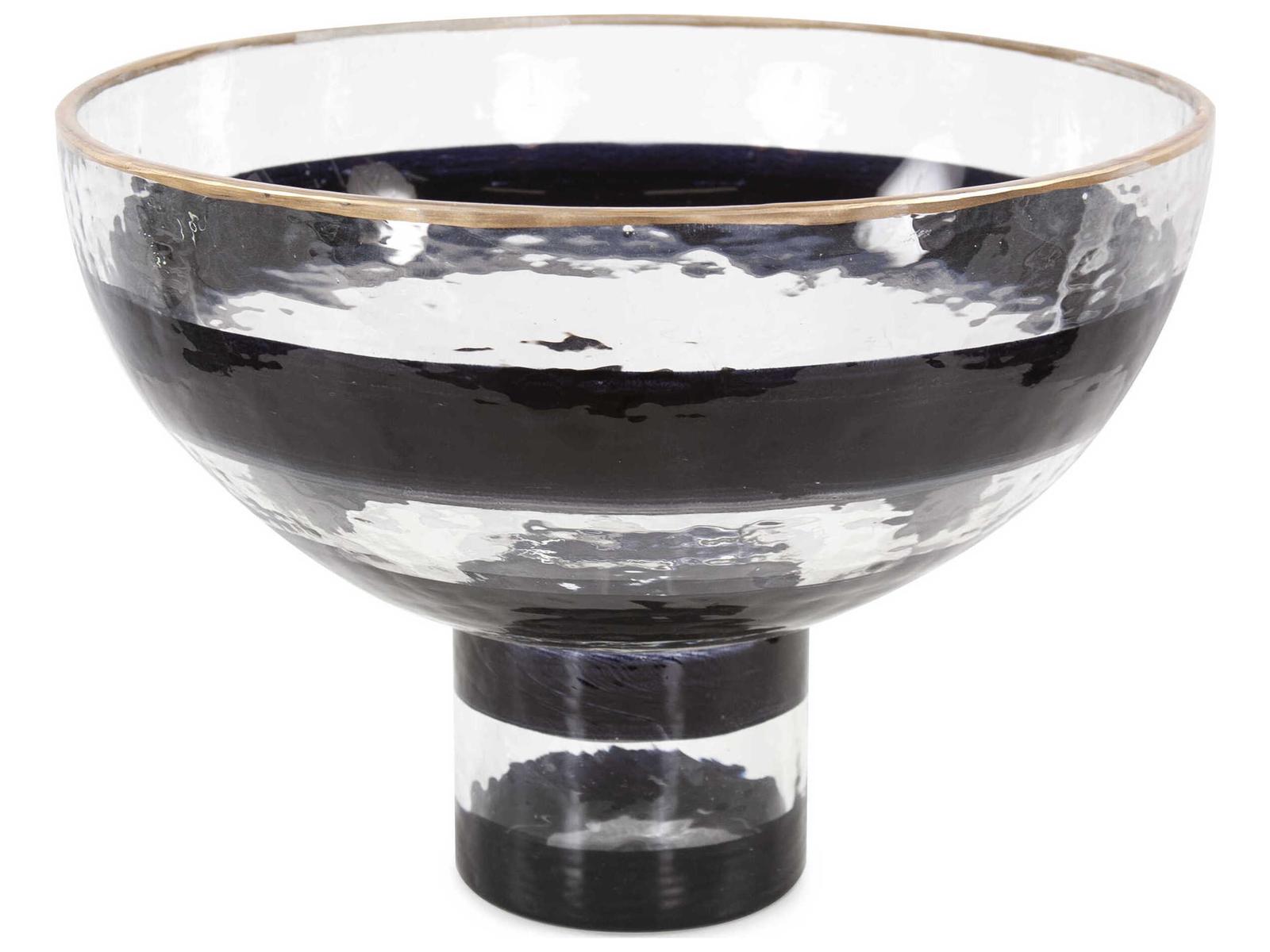 Howard Elliott Vector Pedestal Glass Decorative Bowl