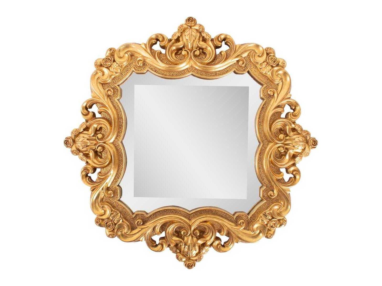 Howard Elliott French D' Amboise Antique Gold Square Wall Mirror