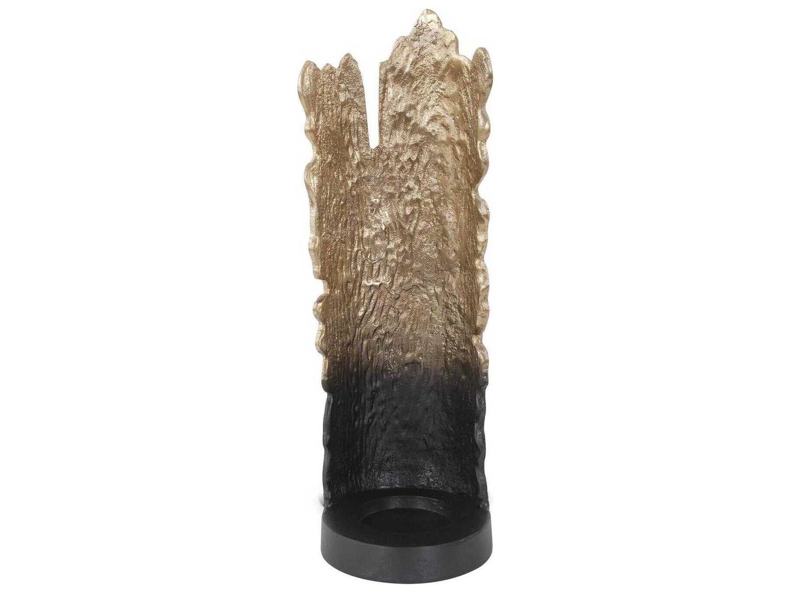 Howard Elliott Situ Faux Bois Burnished Bronze Candle Holder